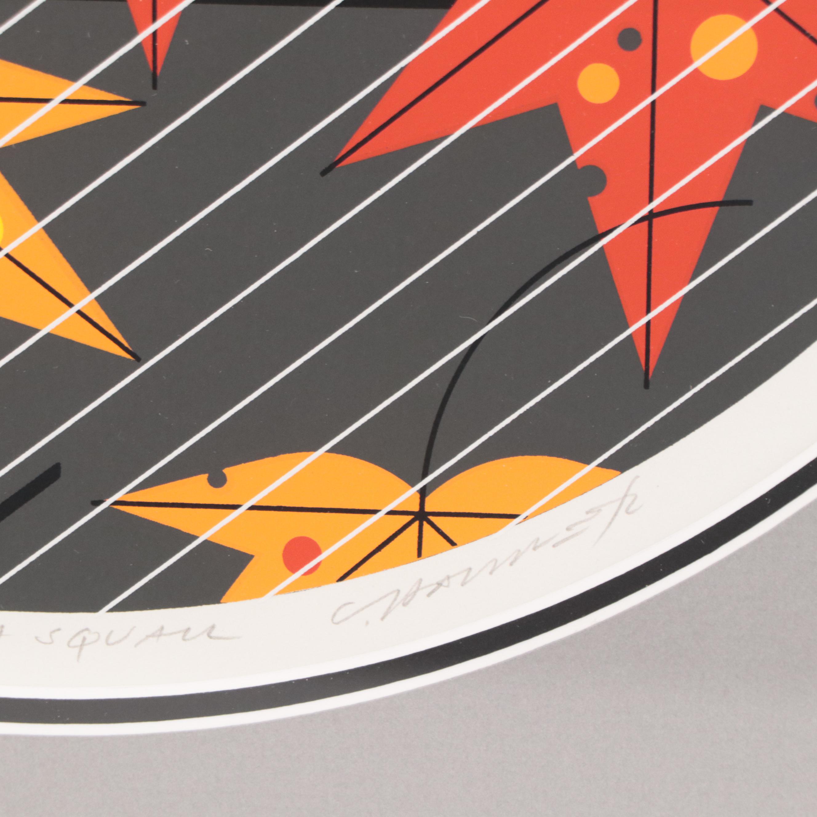 Charley Harper Serigraph "Squirrel in a Squall," 1983