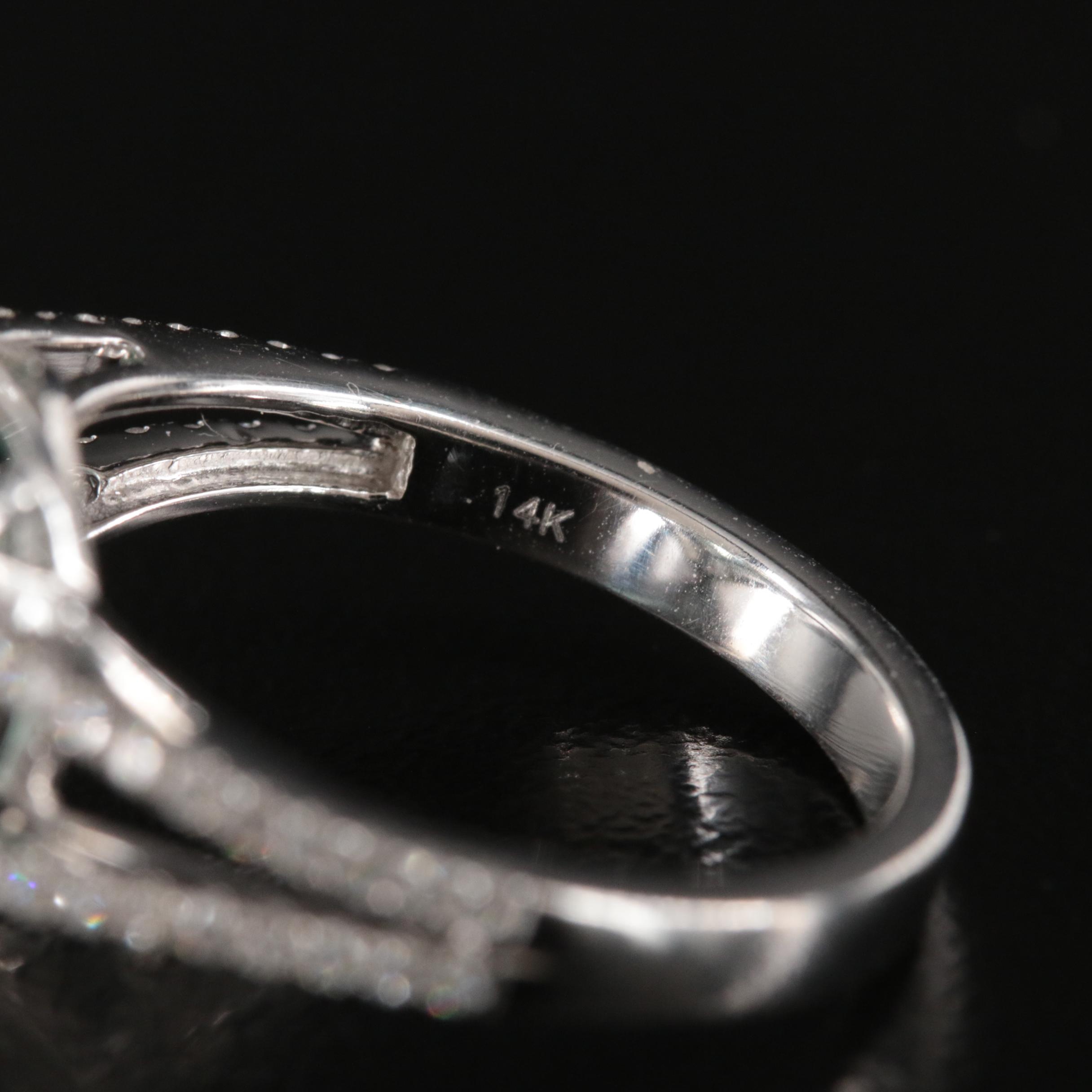 14K 1.62 CT Paraiba Tourmaline and Diamond Ring