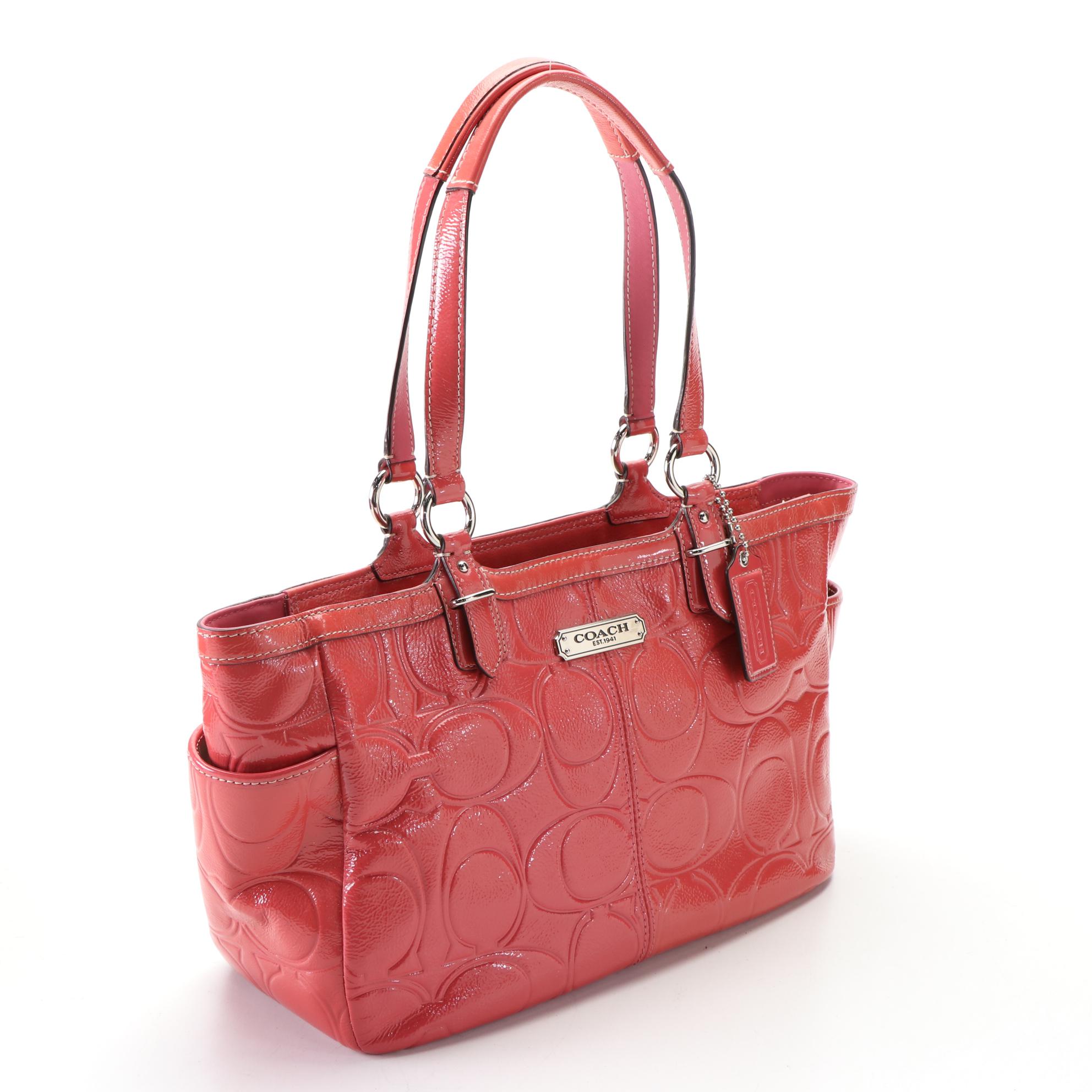 Coach Tote Bags in Signature Patent Leather and Leather