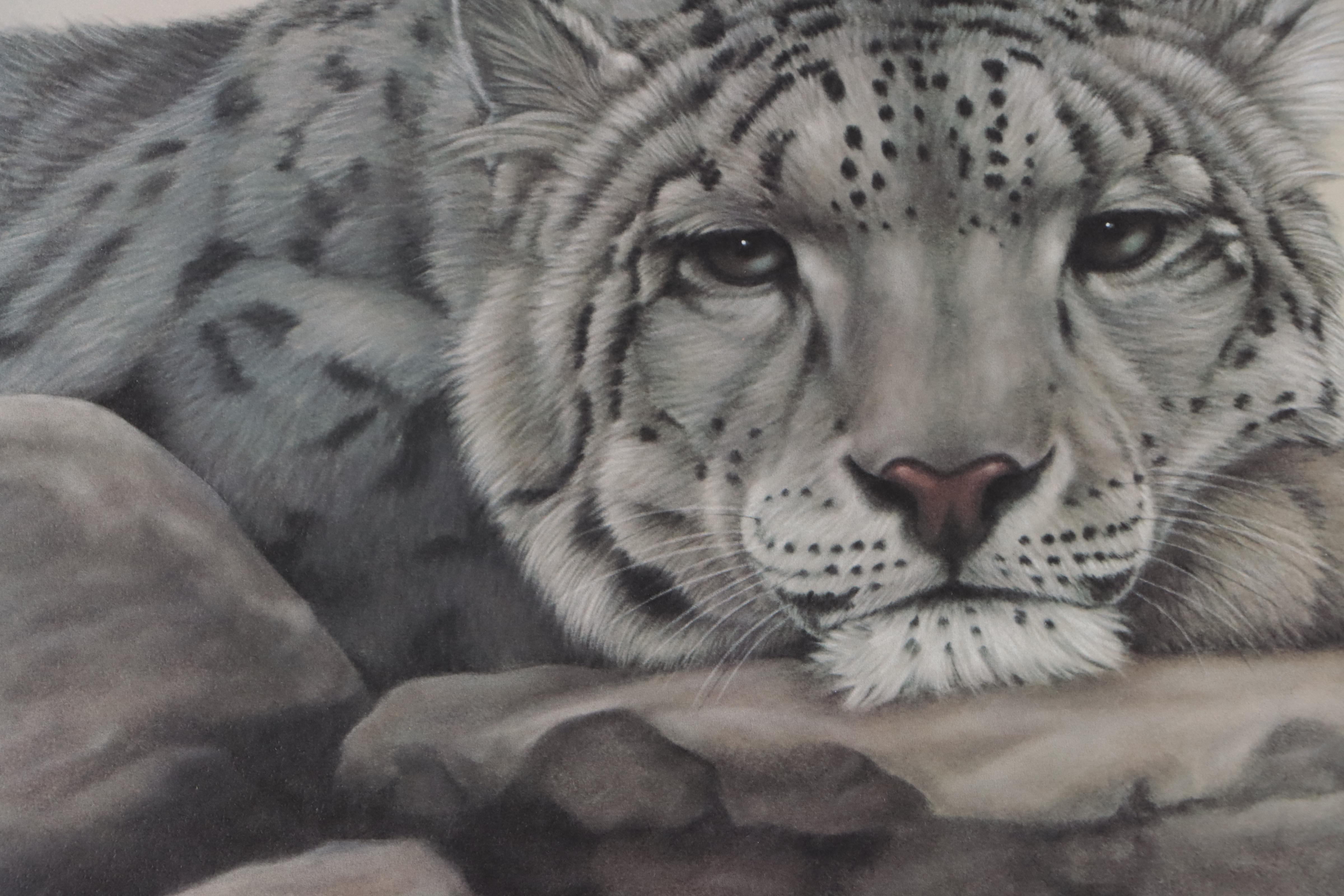 Harold Rigsby Offset Lithograph of Snow Leopard