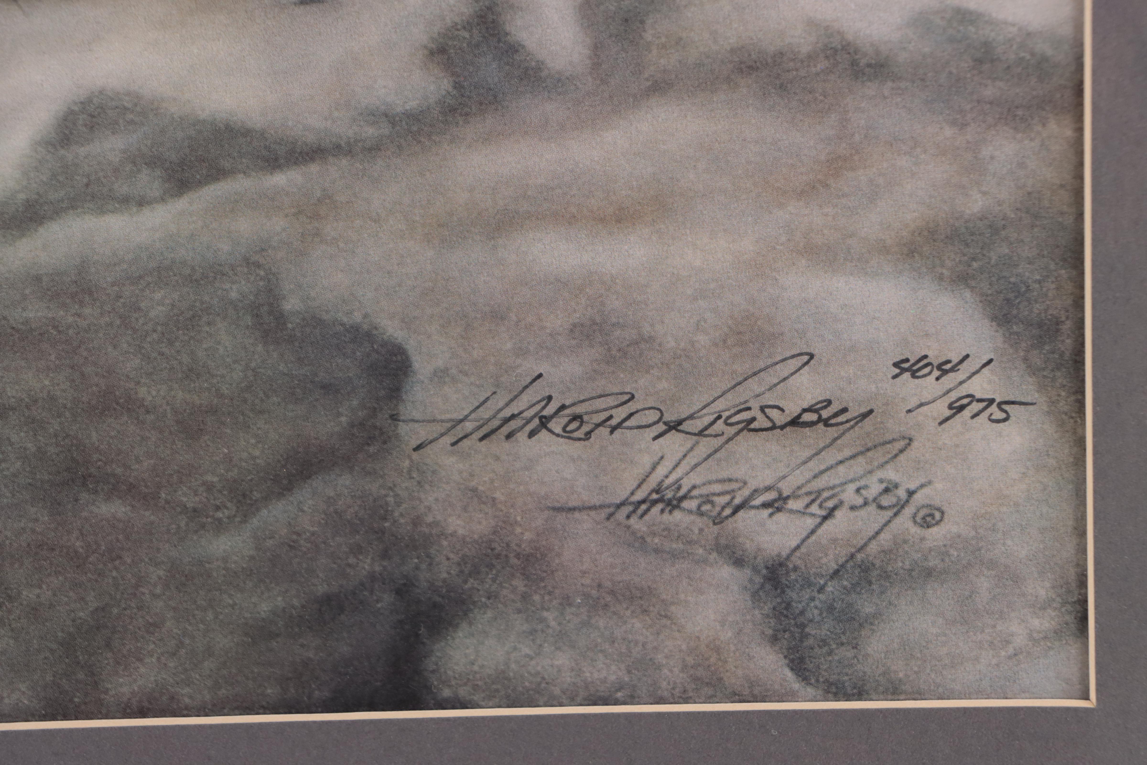 Harold Rigsby Offset Lithograph of Snow Leopard