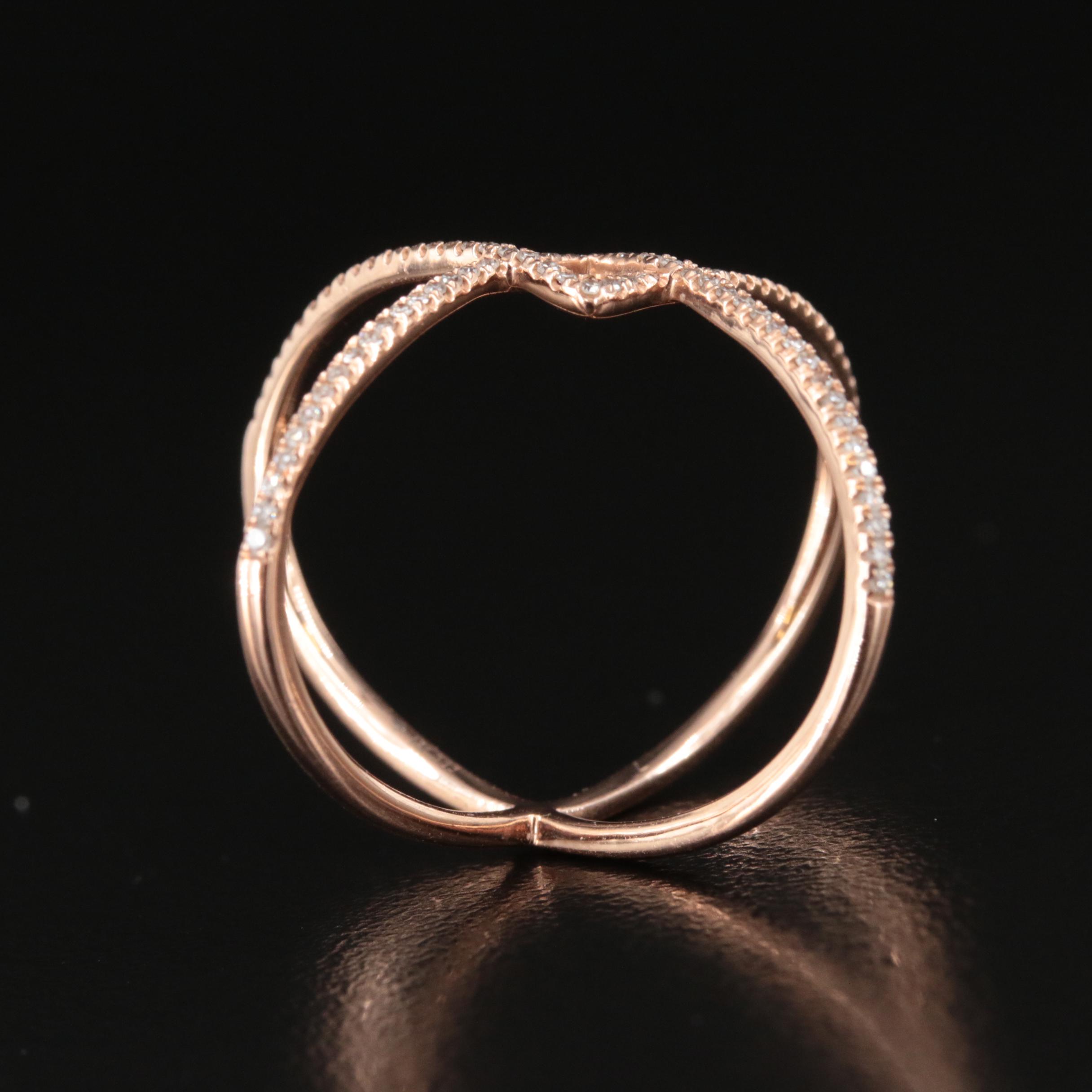 Contemporary 14K Rose Gold 0.20 CTW Diamond Geometric Ring