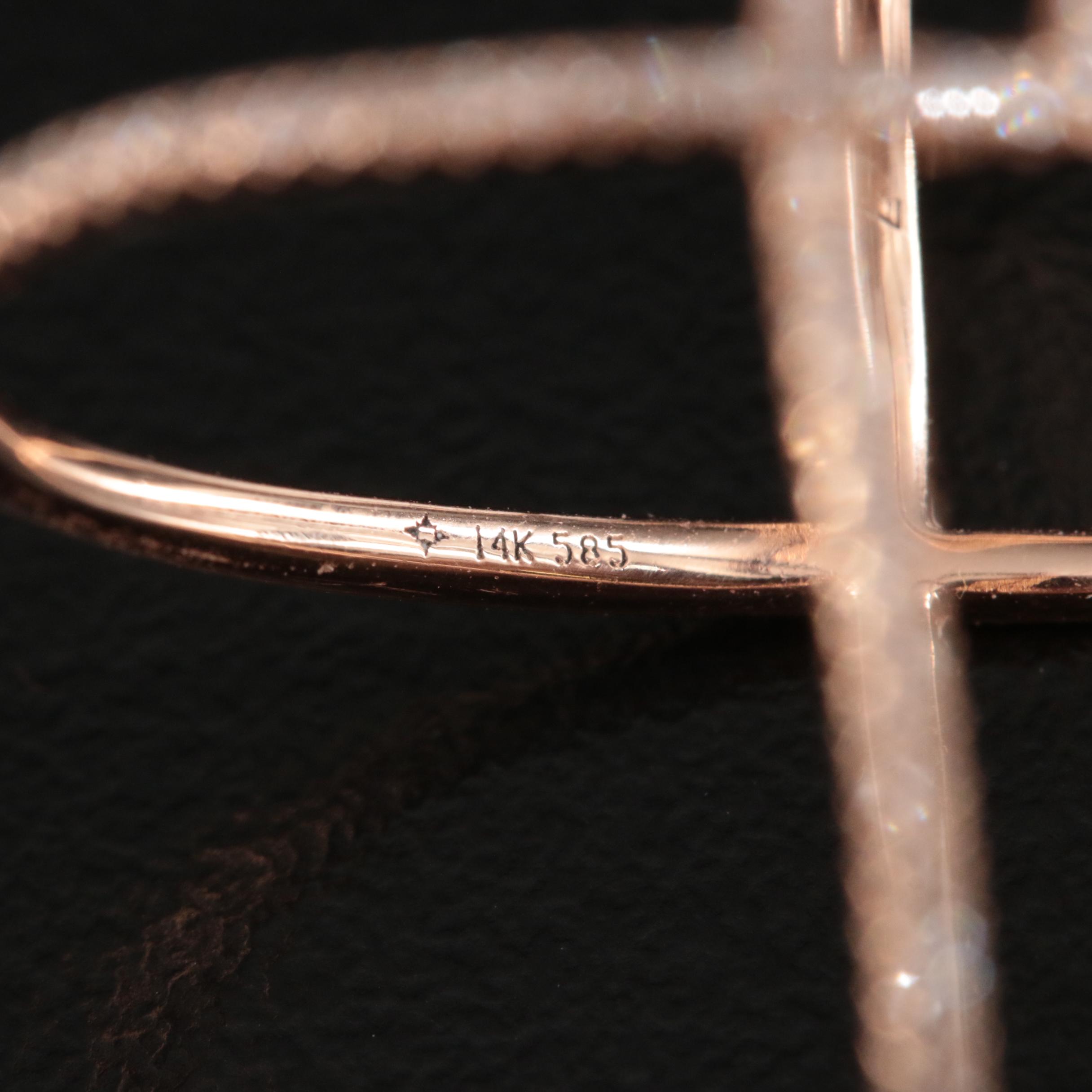 Contemporary 14K Rose Gold 0.20 CTW Diamond Geometric Ring