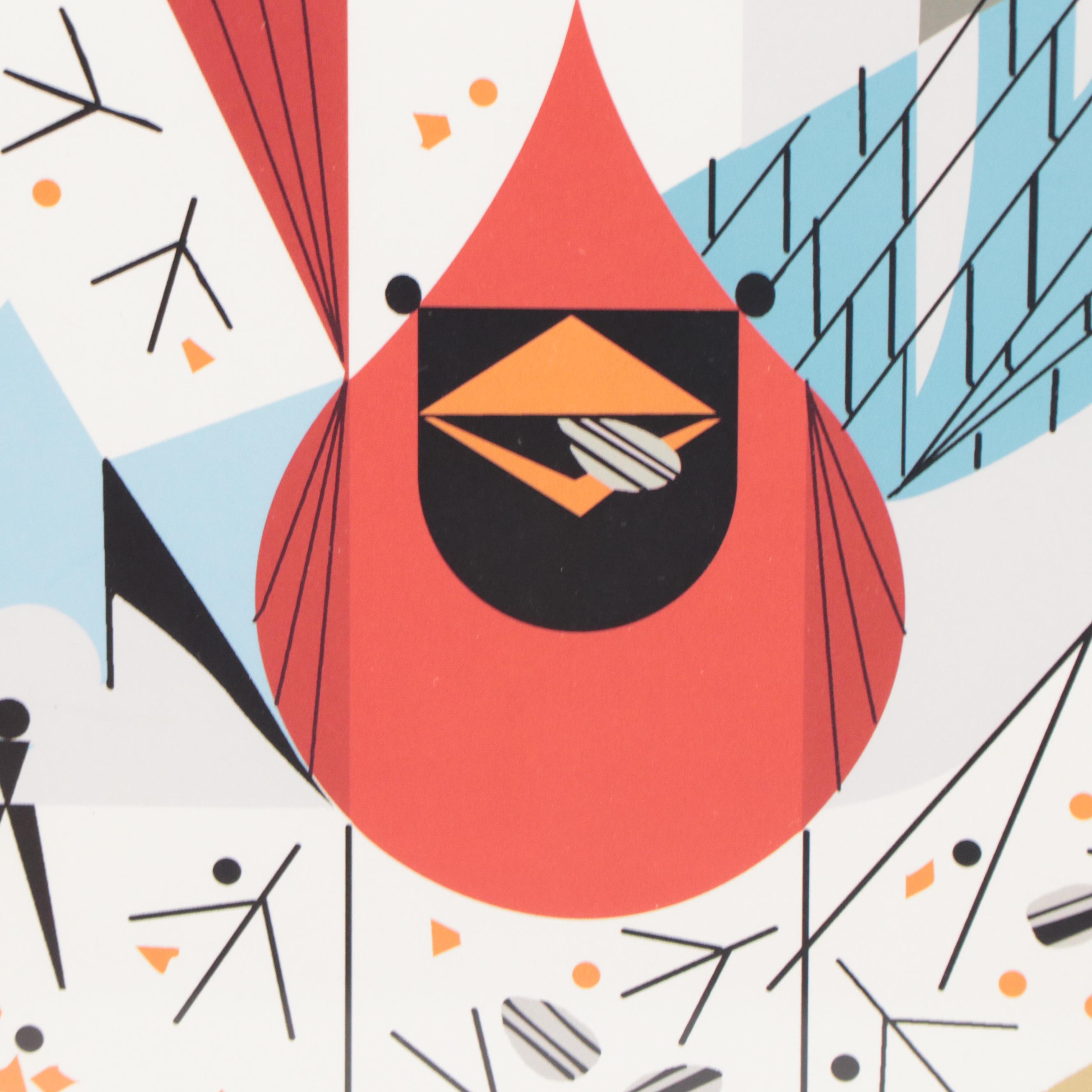 Offset Lithograph After Charley Harper "Birdfeeders," 2008