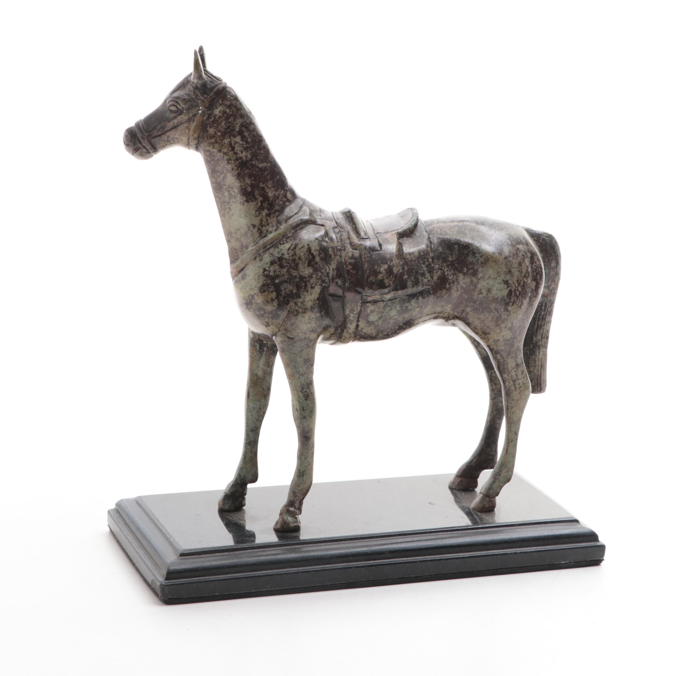 Patinated Metal Figure of a Horse