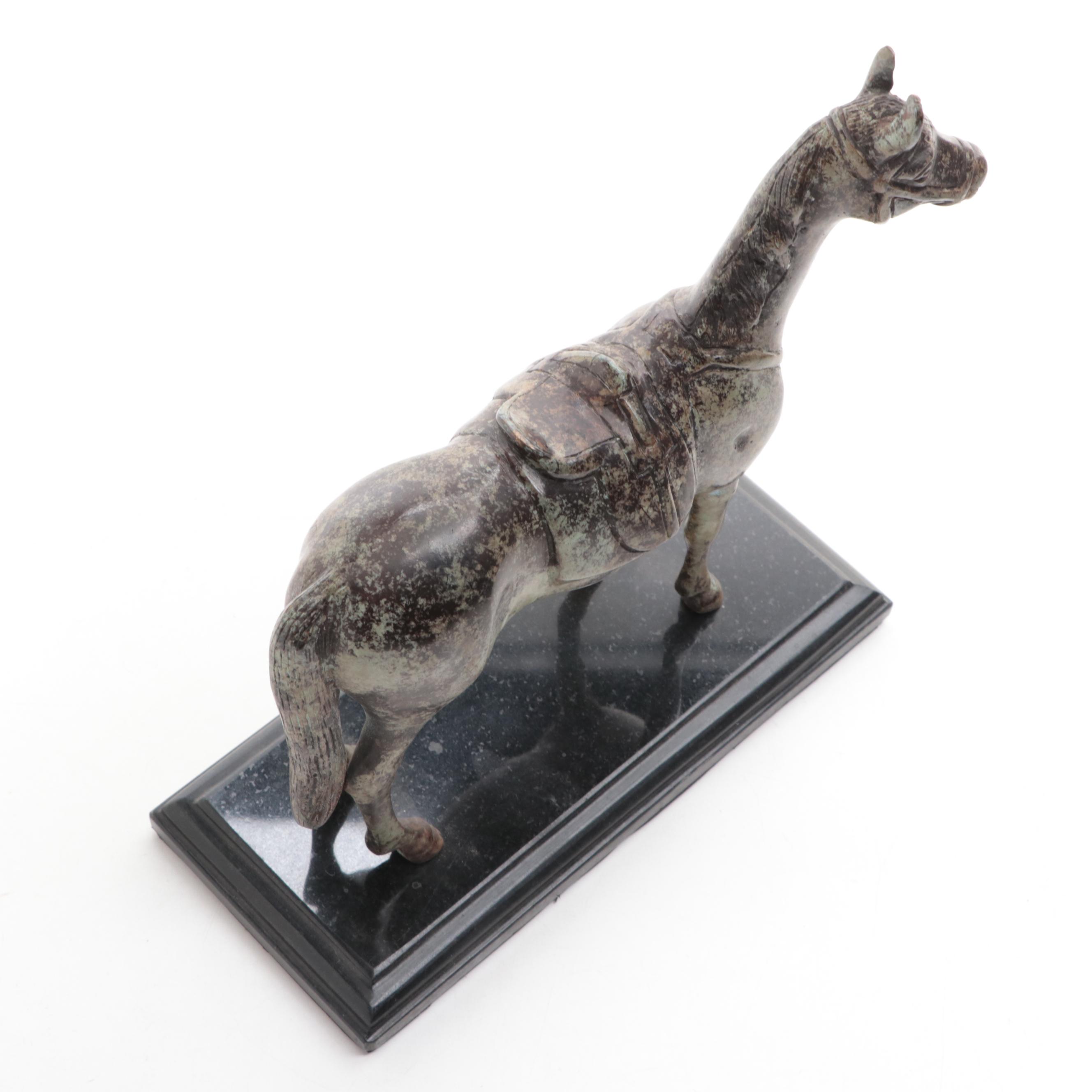 Patinated Metal Figure of a Horse