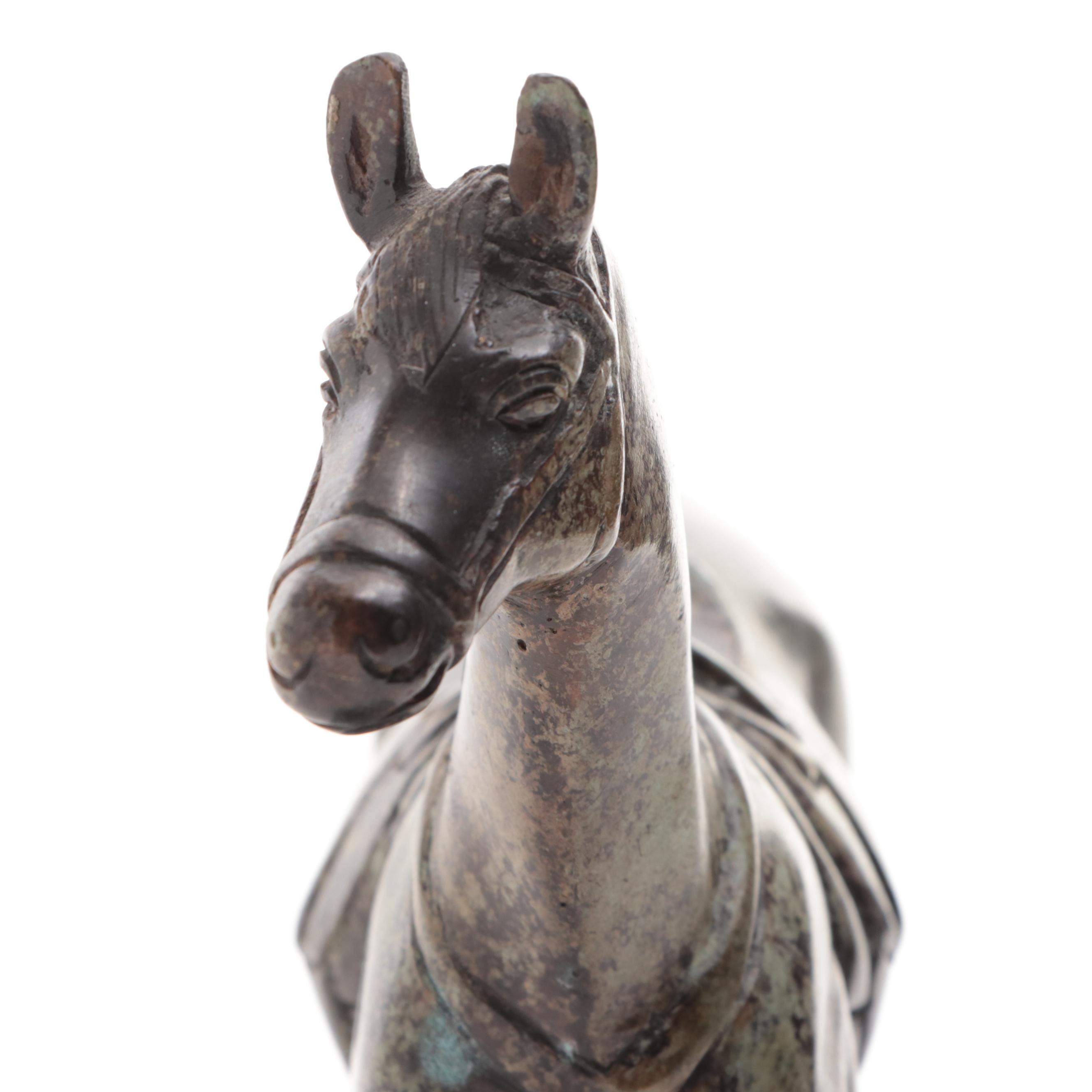Patinated Metal Figure of a Horse