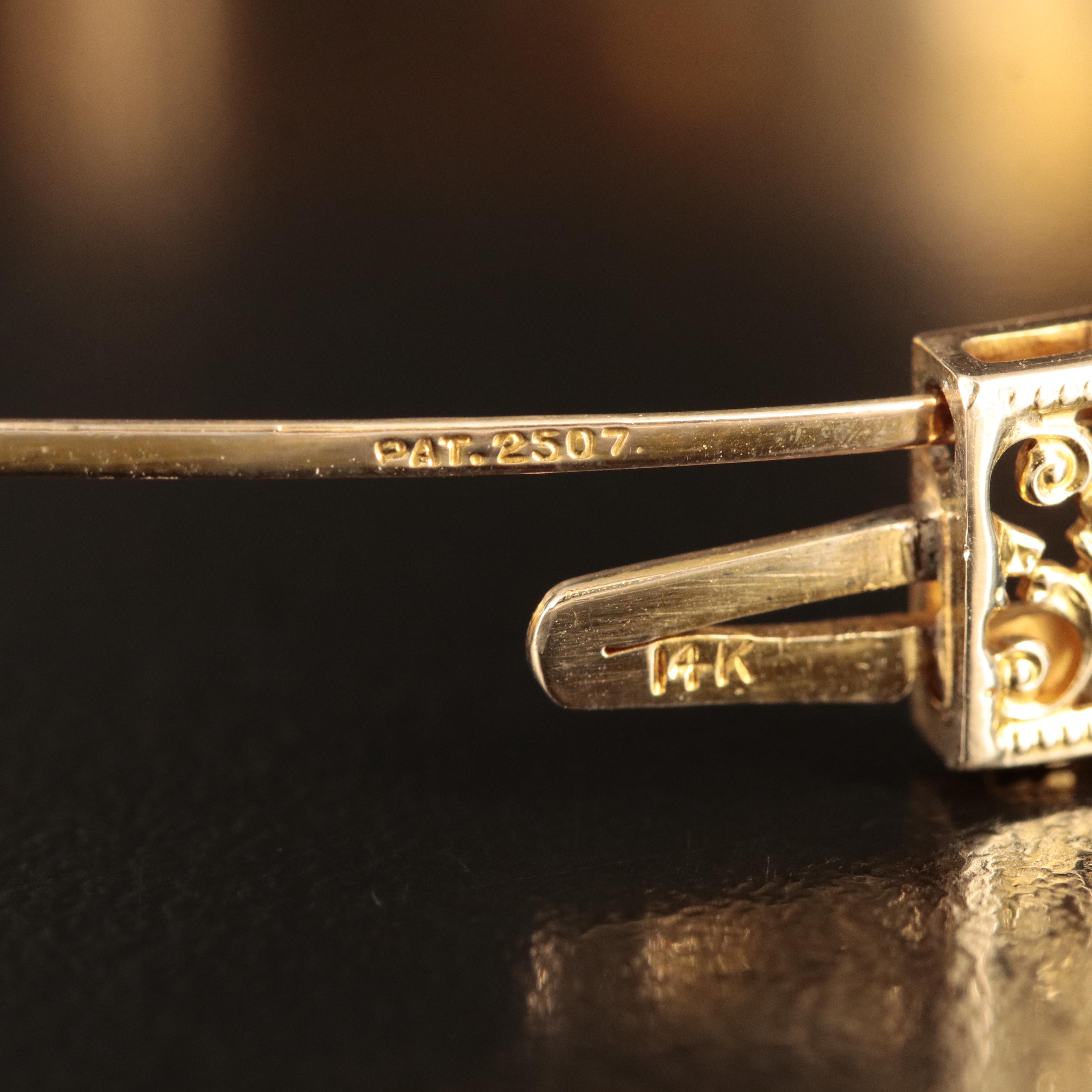 14K Coral Openwork Hinged Bangle