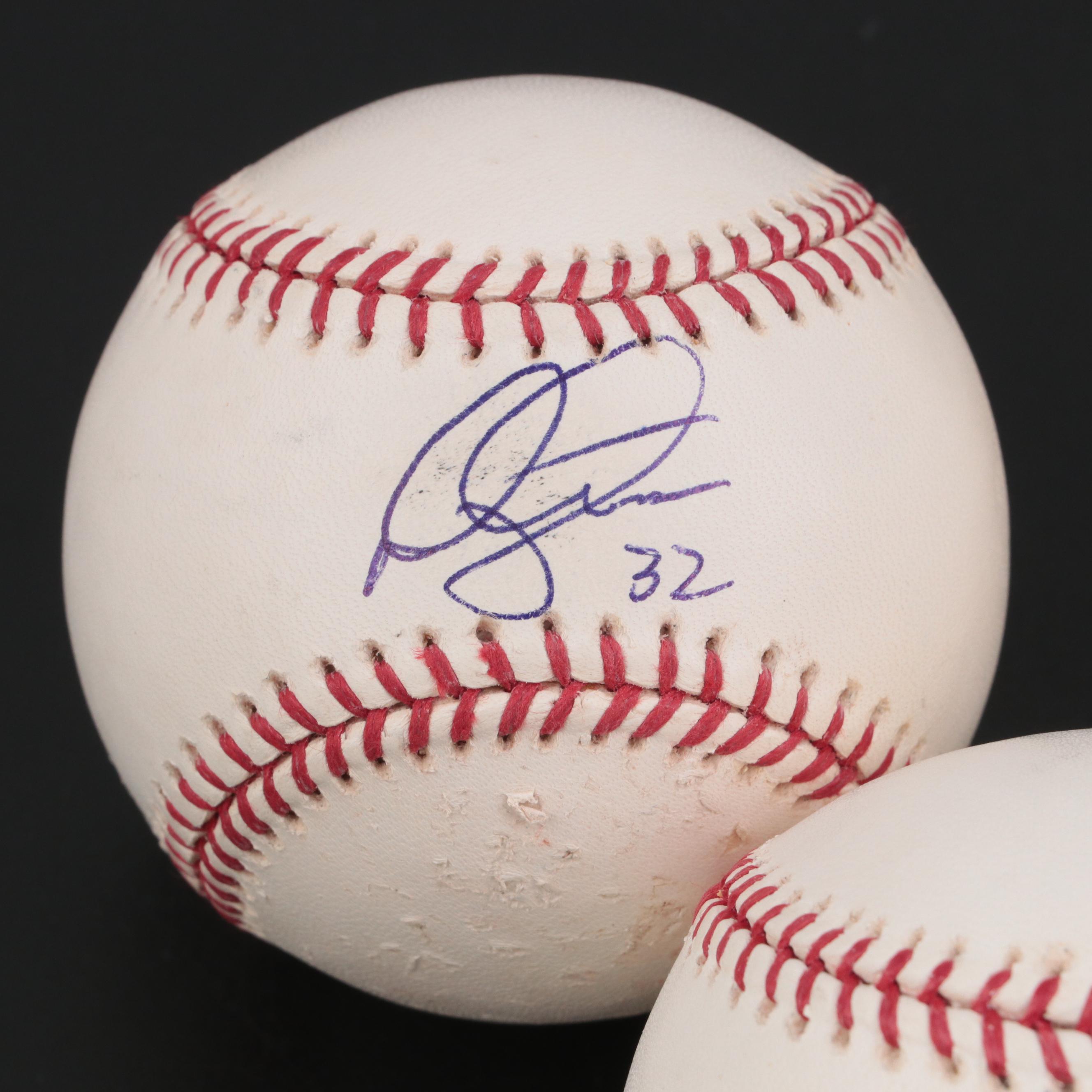 ATL Braves Garcia, Mahay, Hampton, Floyd, Schafer and Hernandez Signed Baseballs