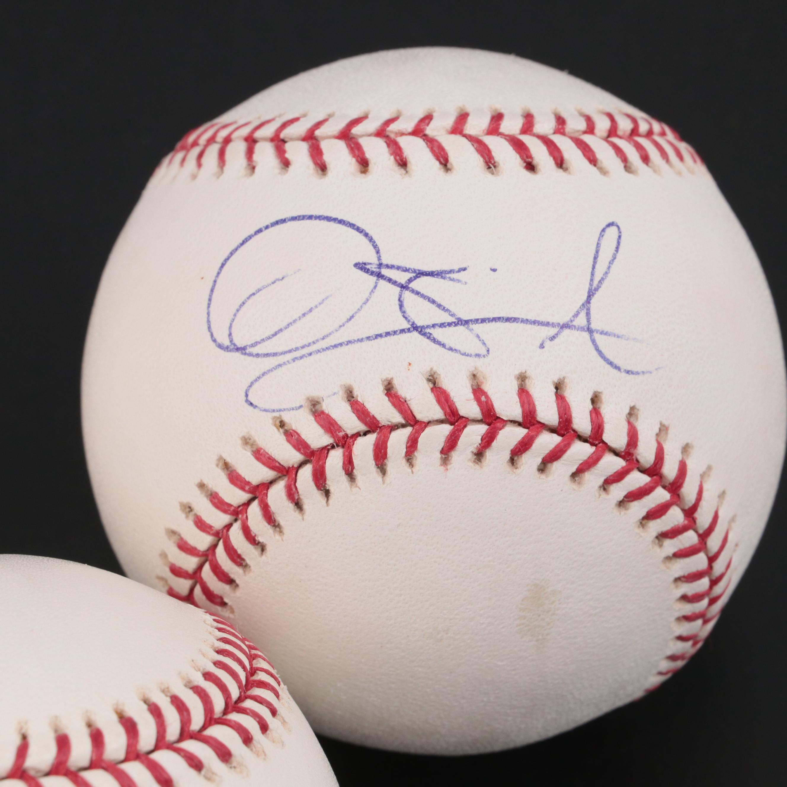 ATL Braves Garcia, Mahay, Hampton, Floyd, Schafer and Hernandez Signed Baseballs