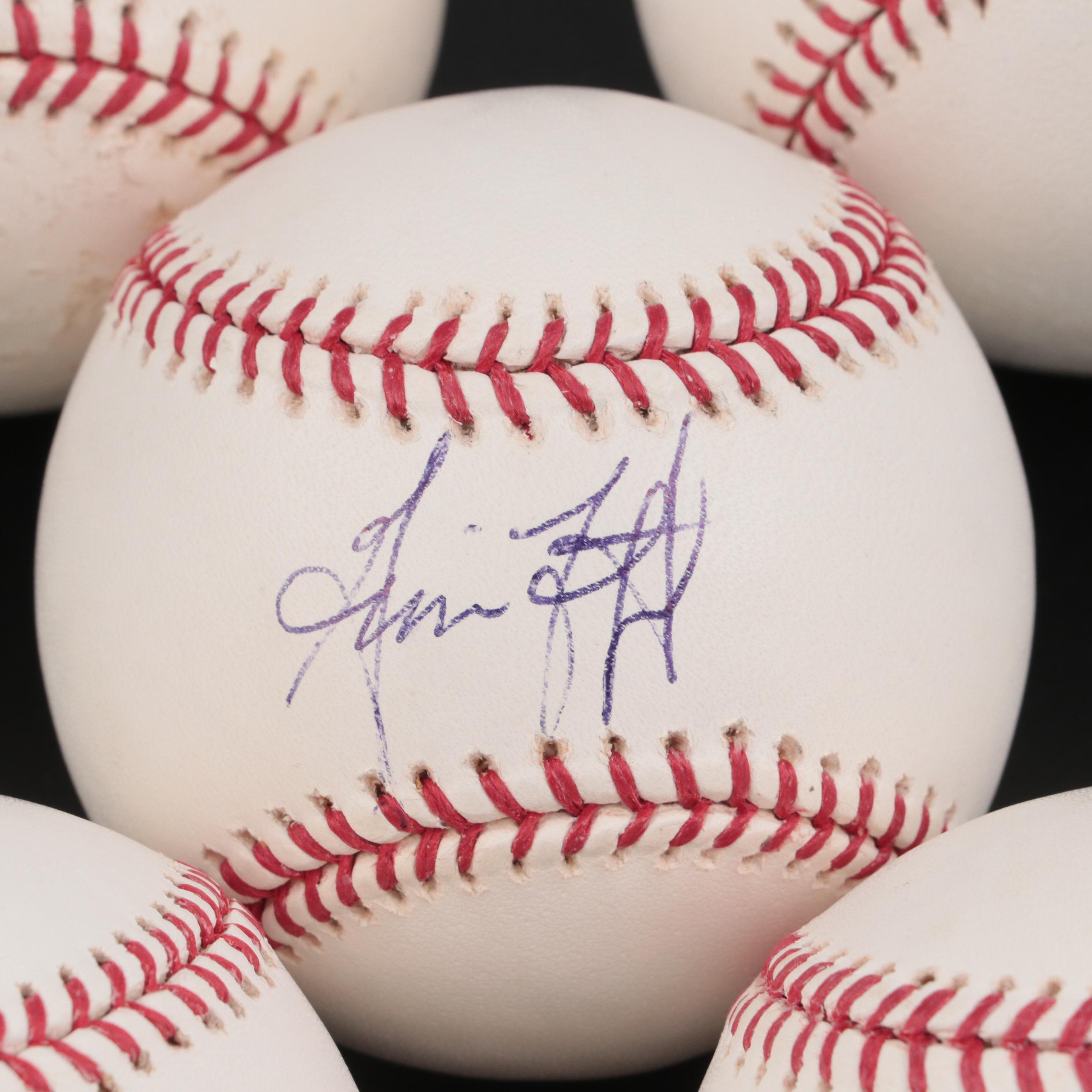 ATL Braves Garcia, Mahay, Hampton, Floyd, Schafer and Hernandez Signed Baseballs