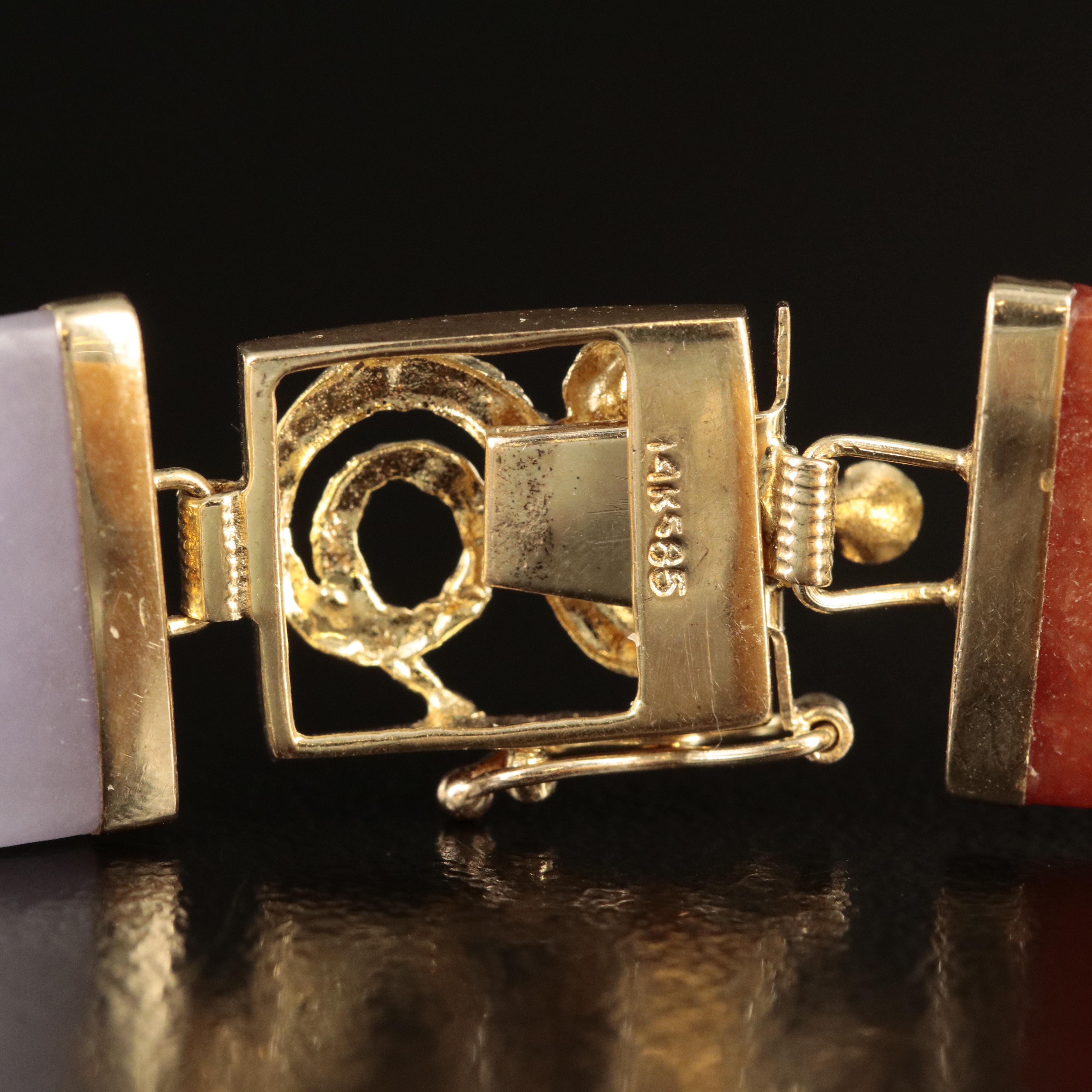 14K Jadeite Bracelet with Snake Detail