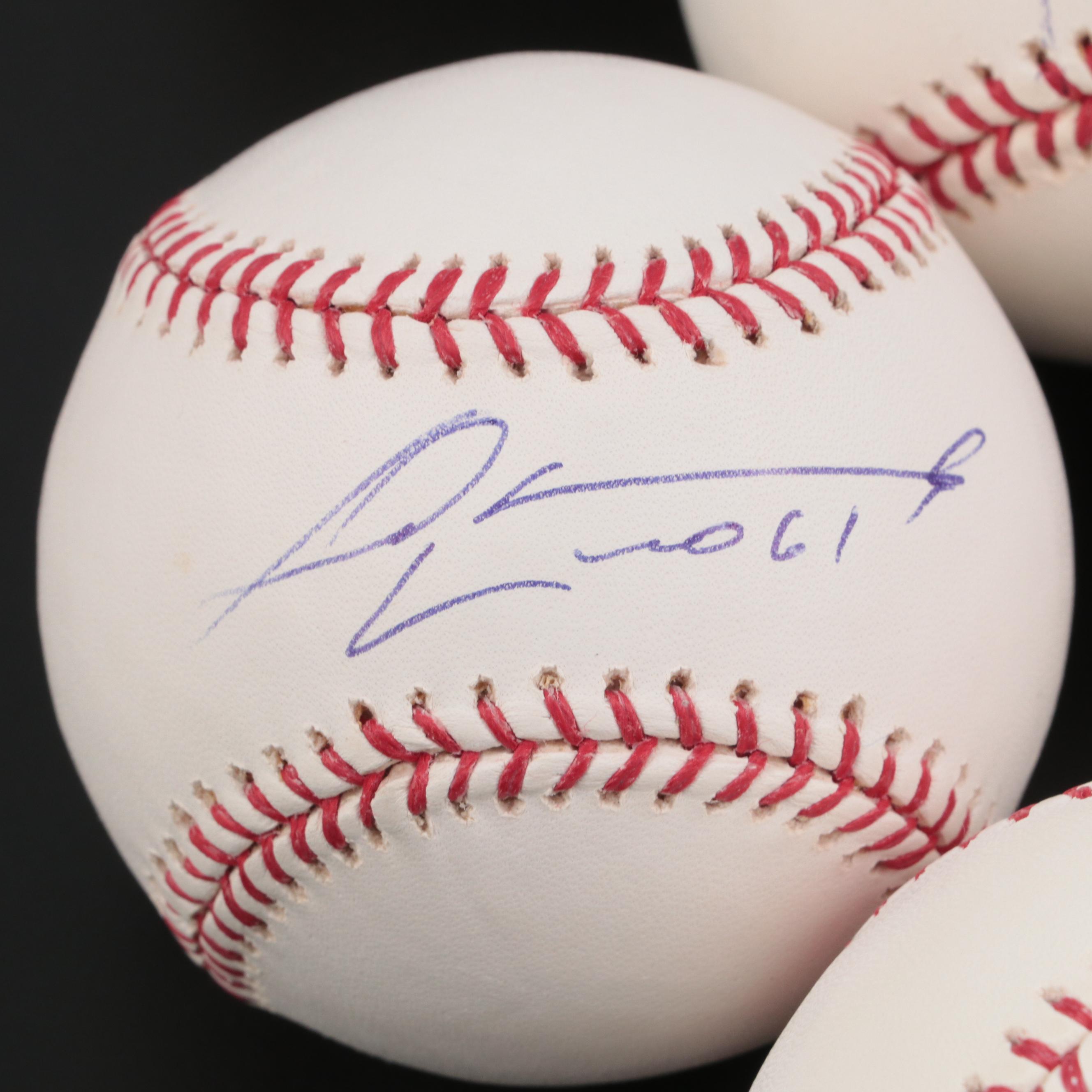 ATL Braves Garcia, Mahay, Hampton, Floyd, Schafer and Hernandez Signed Baseballs