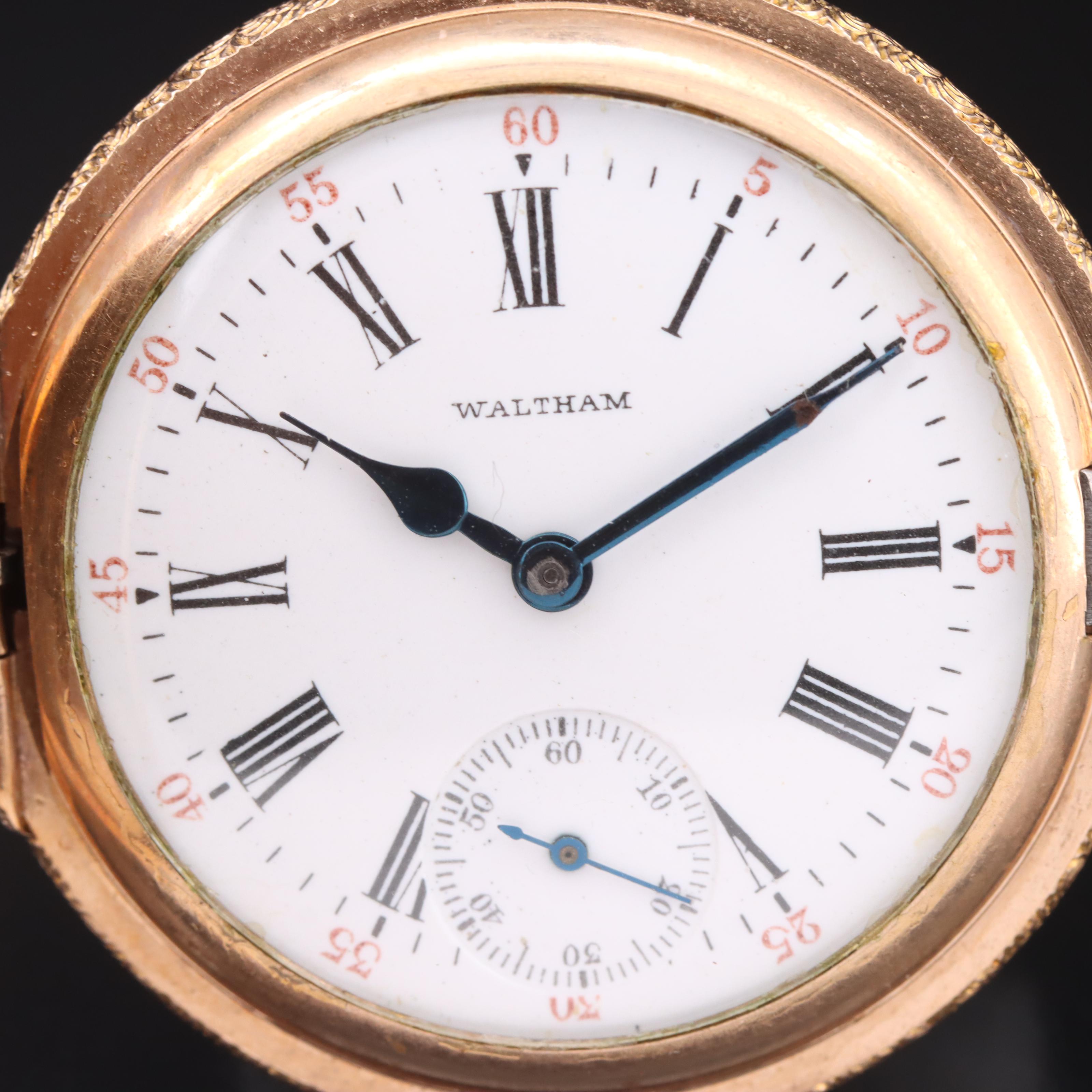 1902 Waltham Pendant Set Hunting Case Pocket Watch