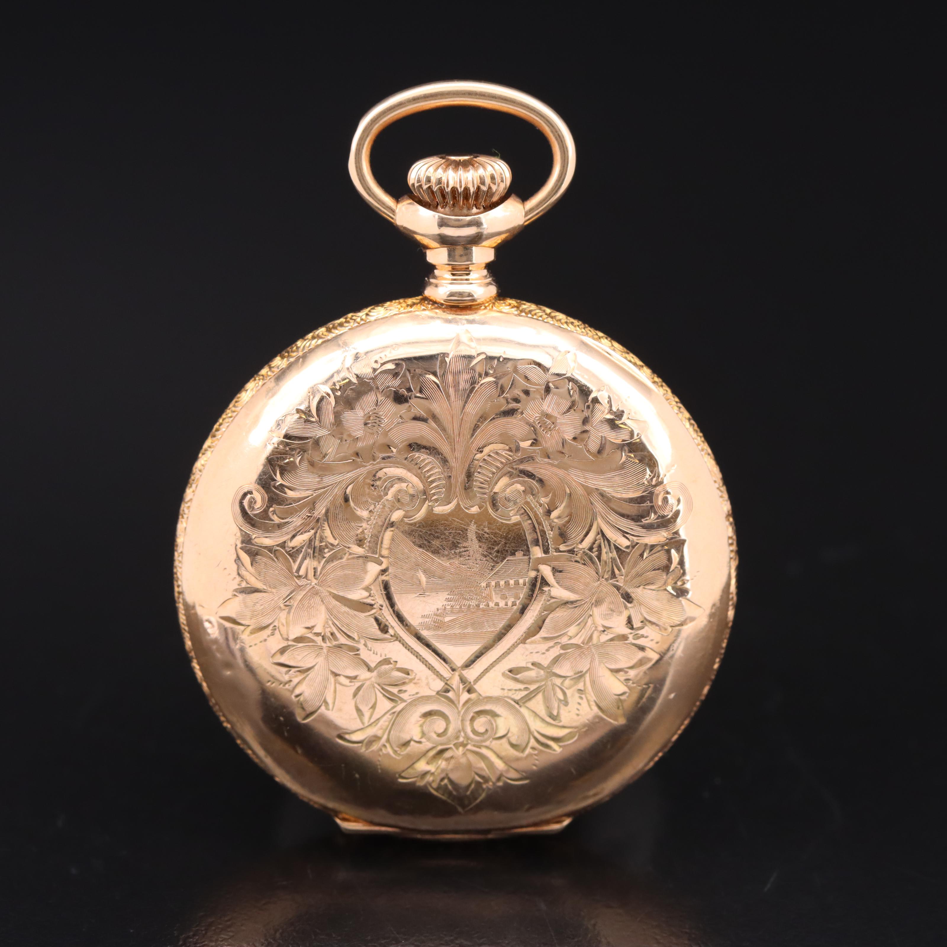 1902 Waltham Pendant Set Hunting Case Pocket Watch