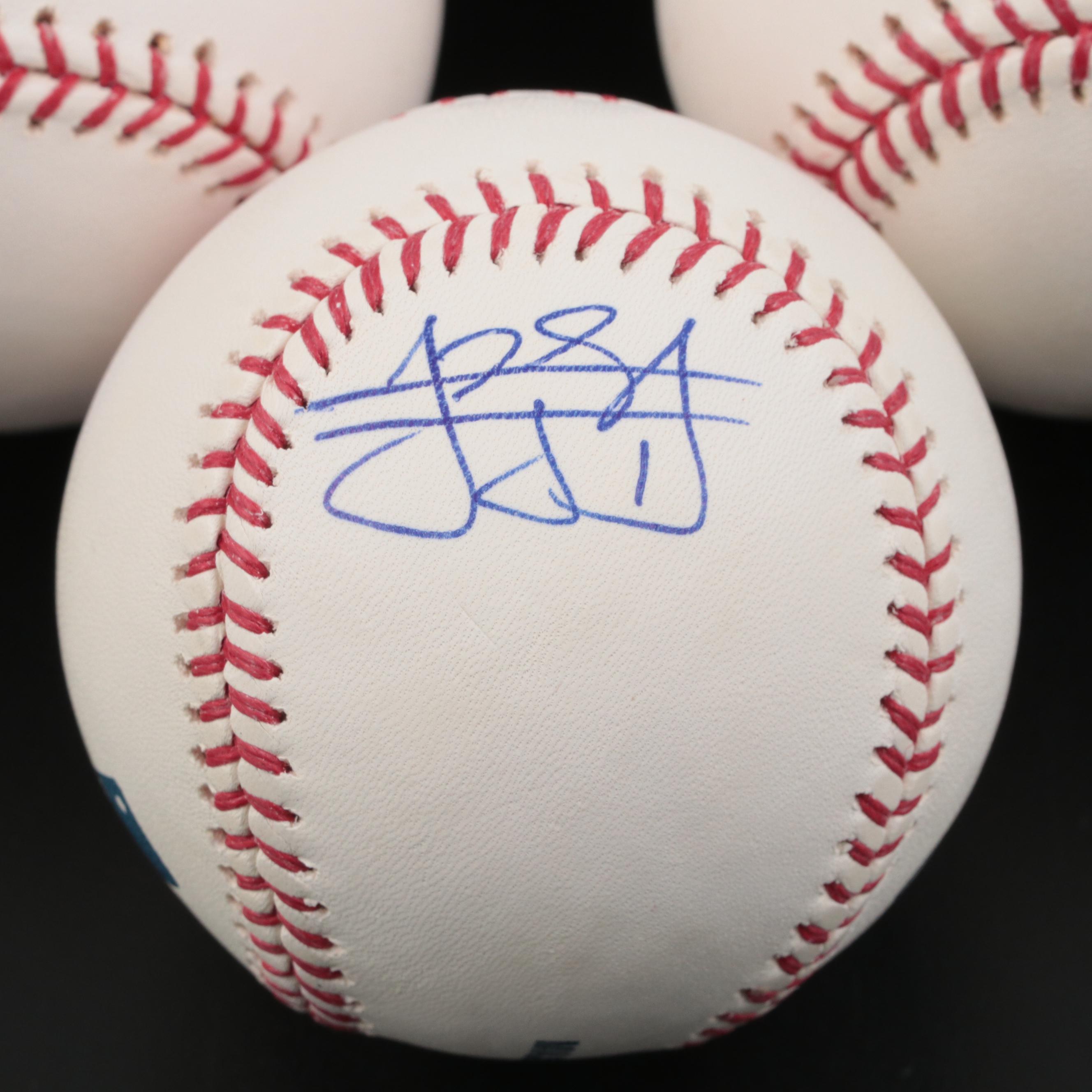 ATL Braves Garcia, Mahay, Hampton, Floyd, Schafer and Hernandez Signed Baseballs