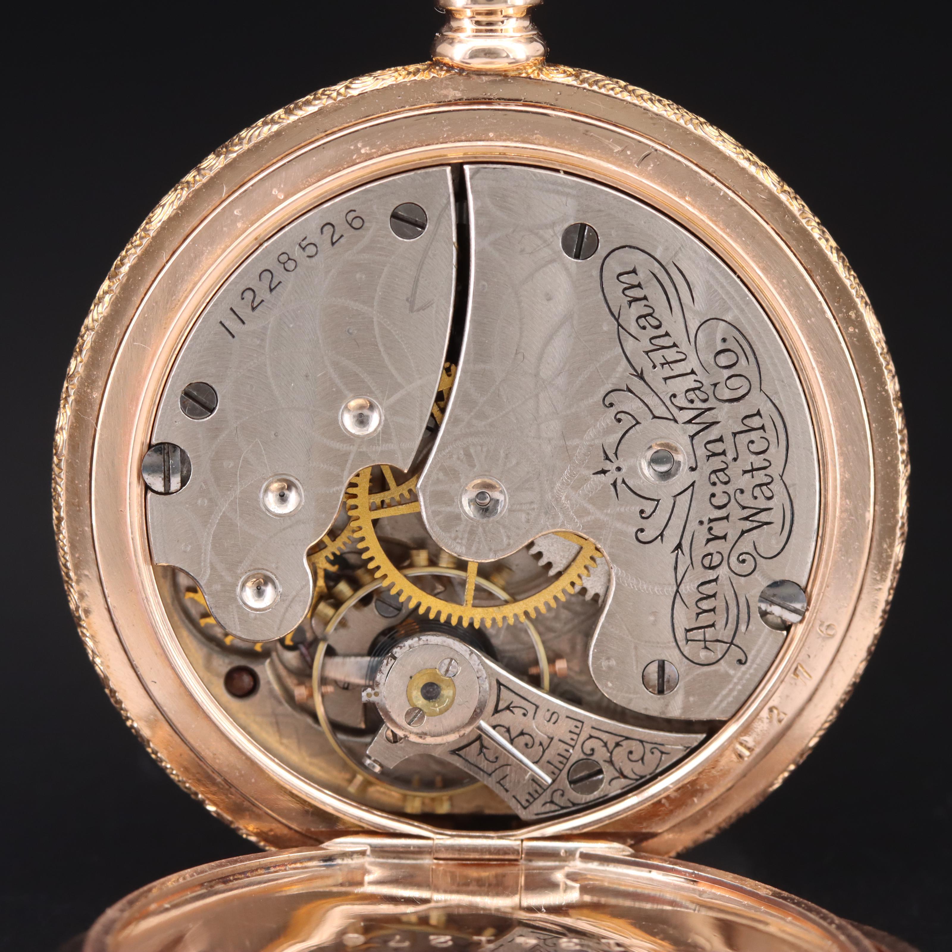 1902 Waltham Pendant Set Hunting Case Pocket Watch