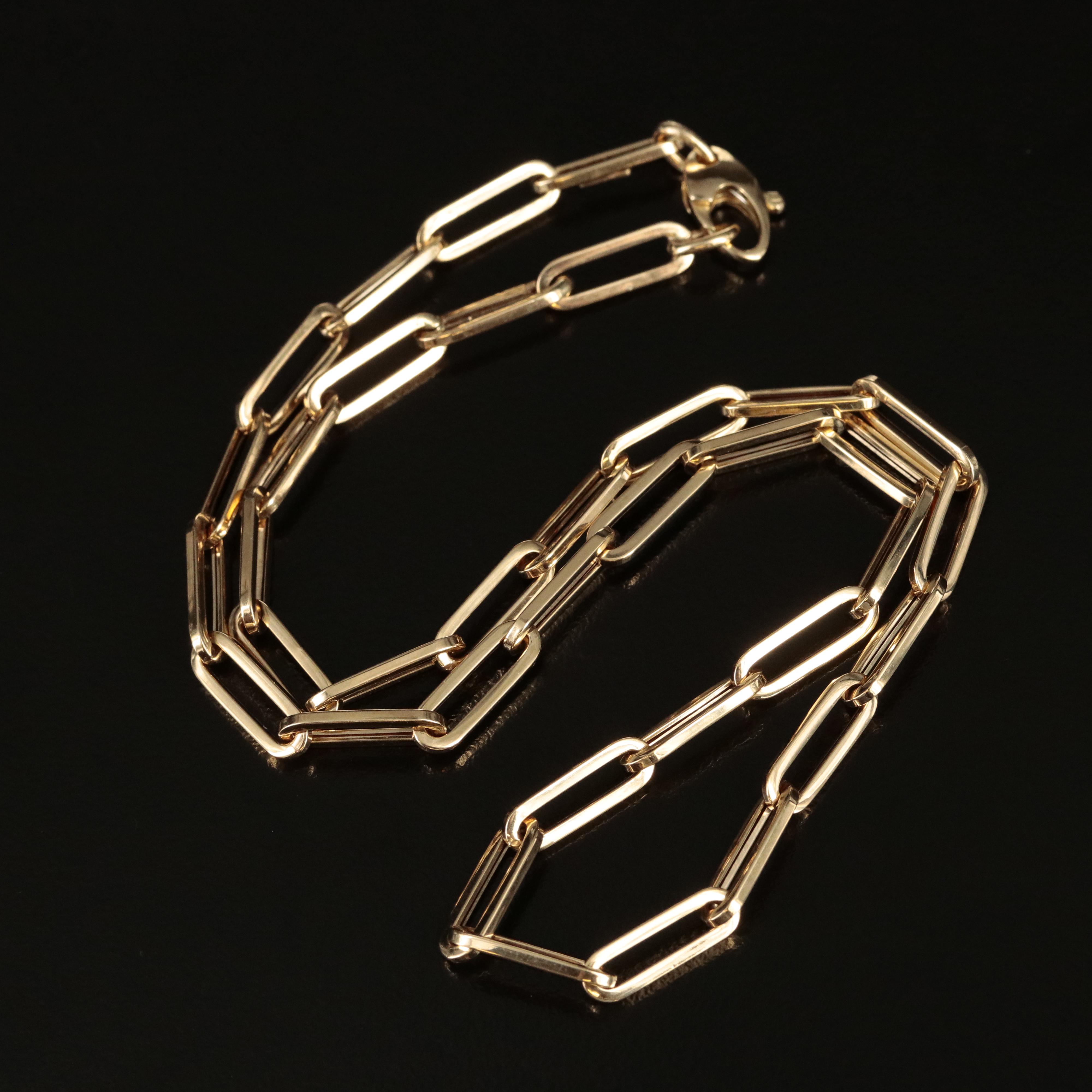 Italian 14K Paper Clip Chain