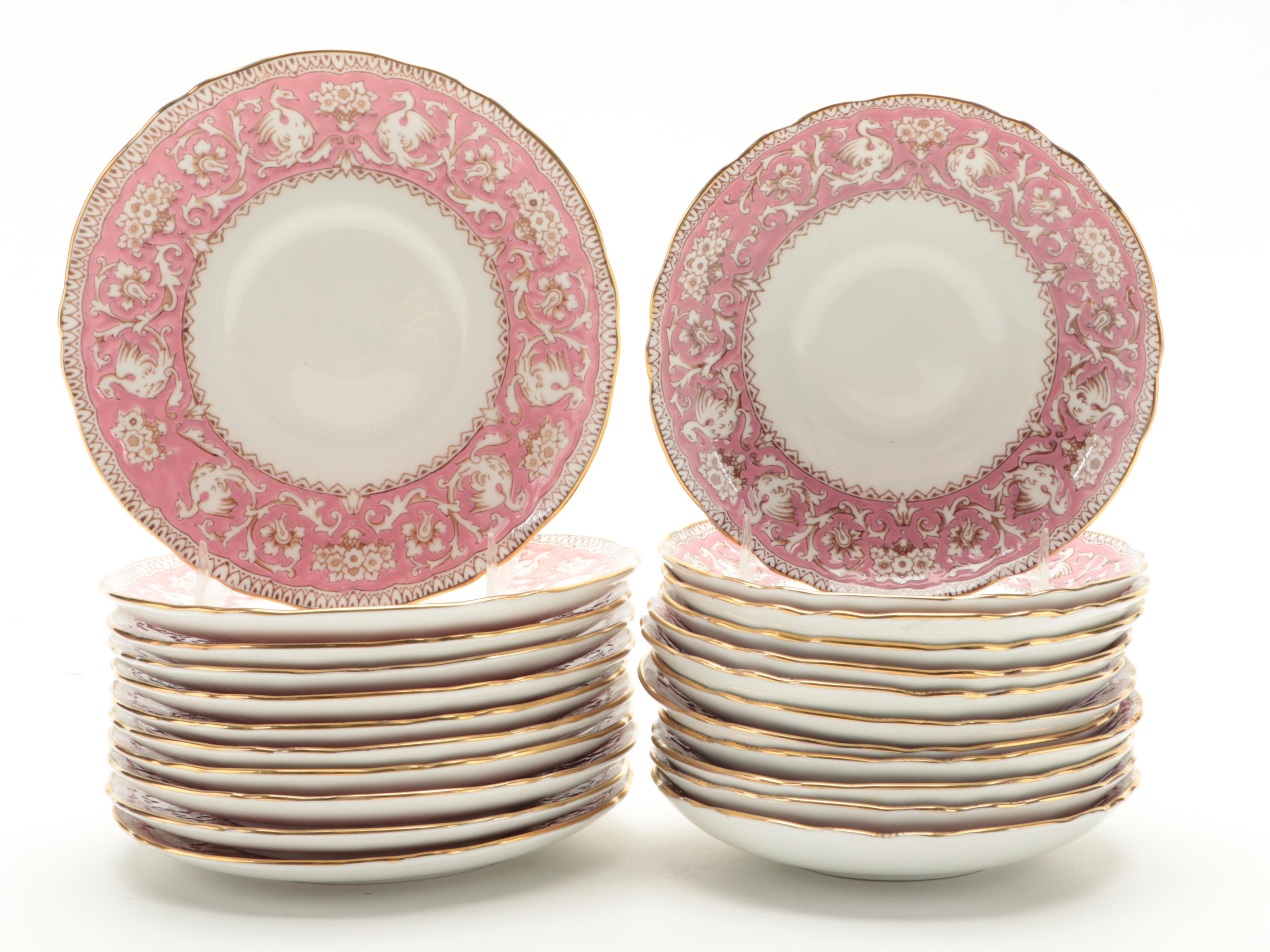 Crown Staffordshire "Ellesmere Pink" Bone China Dinnerware, 1977-1979
