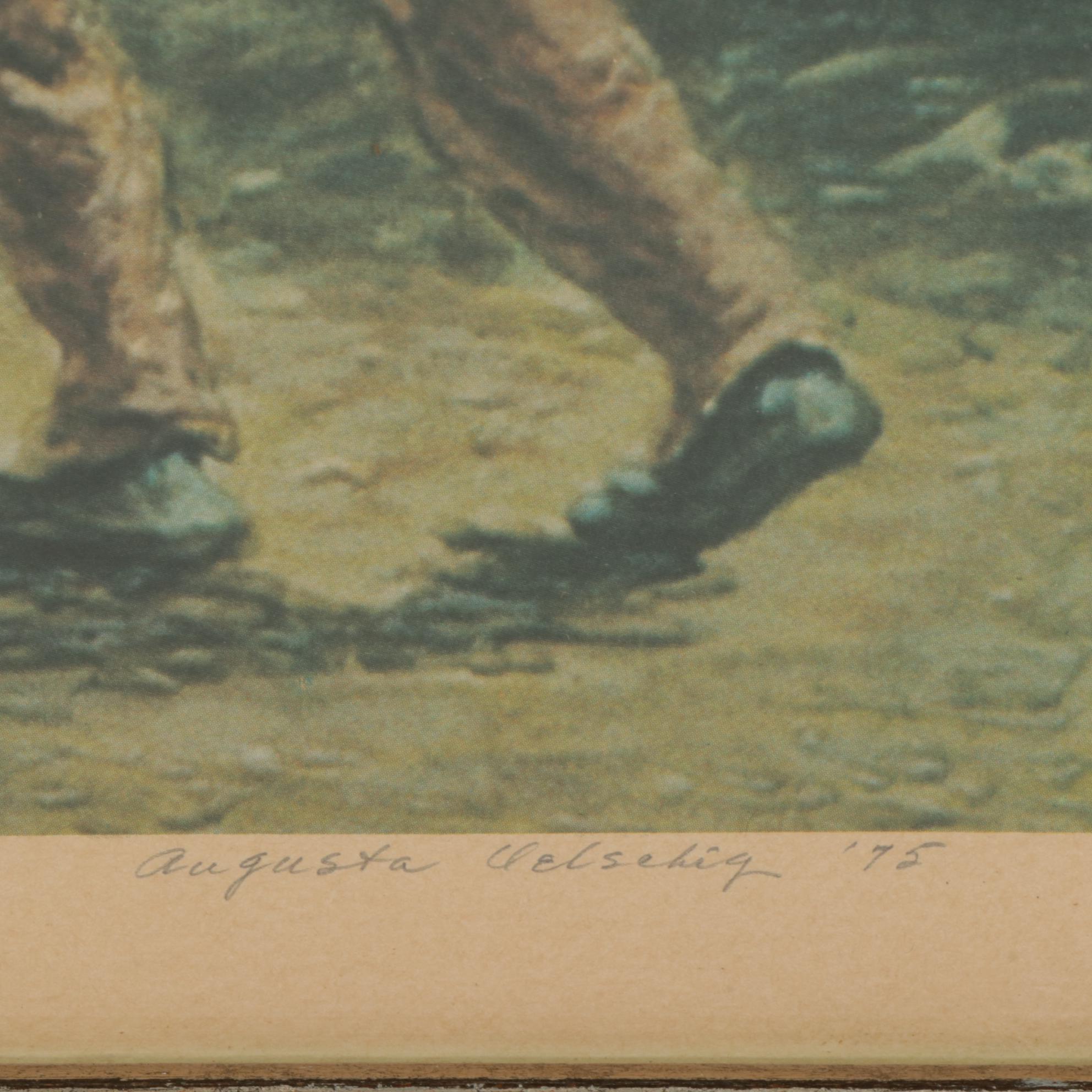 Augusta Oelschig Offset Lithograph "Factors' Walk, Savannah," 1975