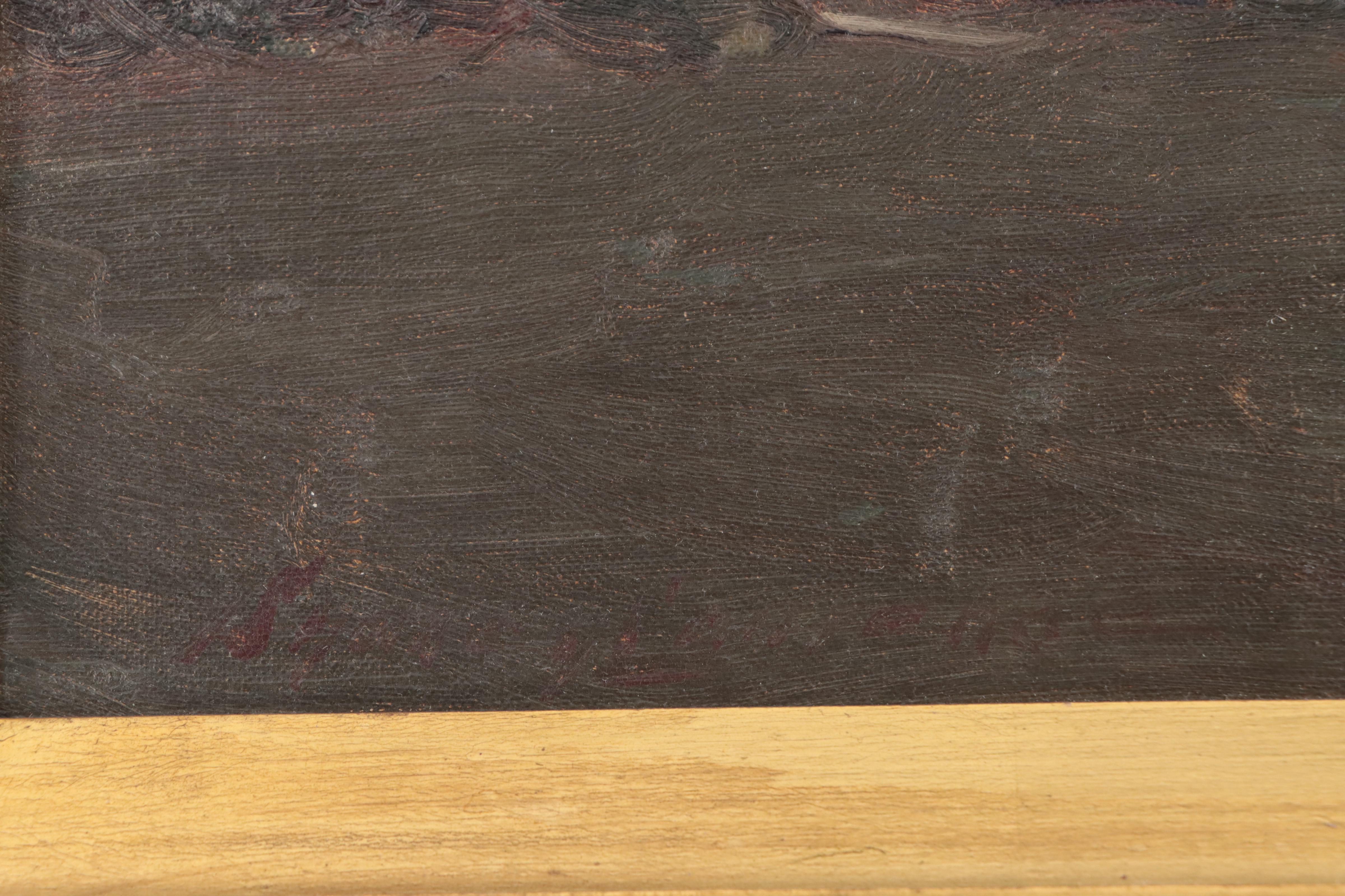 Naval Scene in Stormy Coastal Landscape Oil Painting