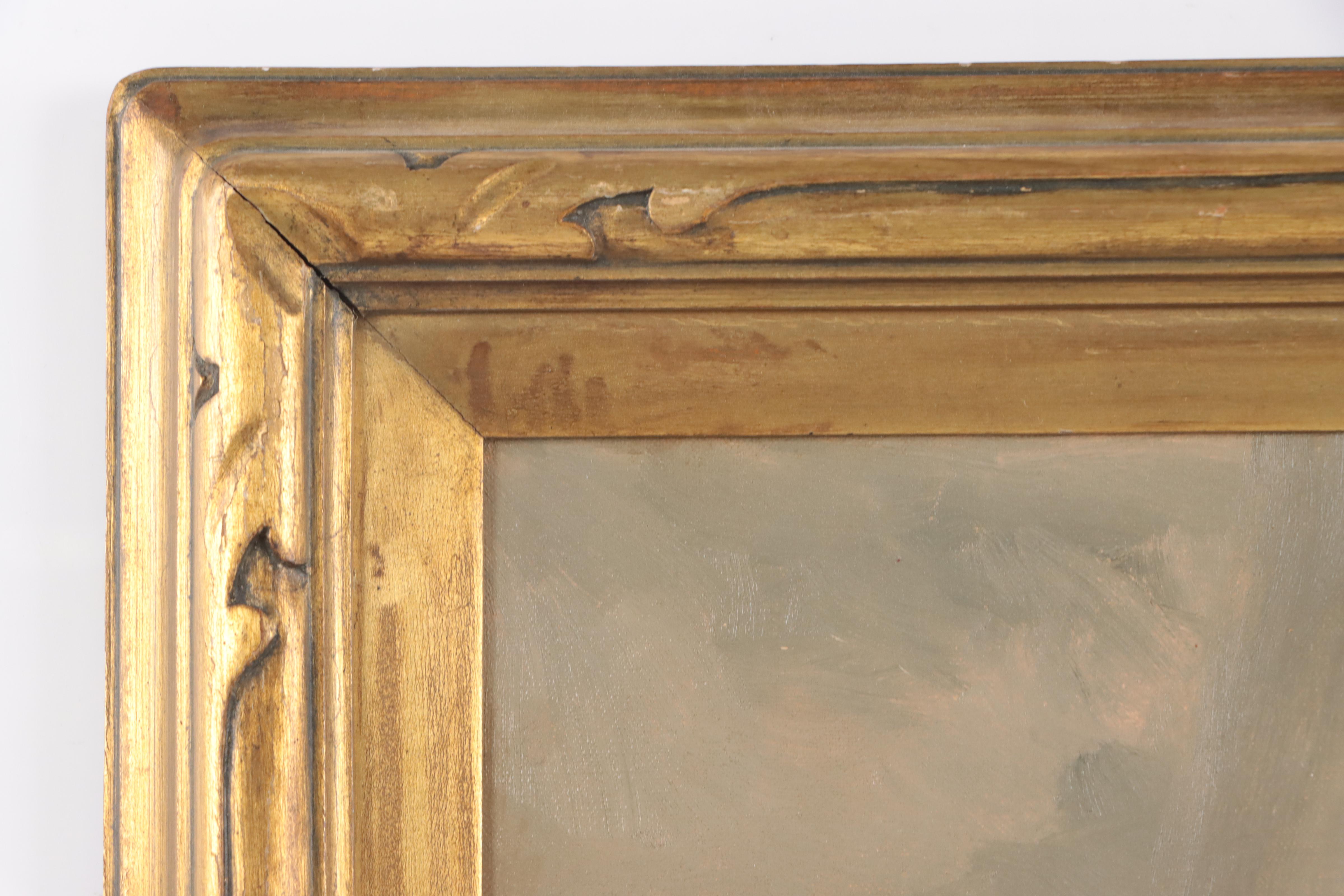 Naval Scene in Stormy Coastal Landscape Oil Painting