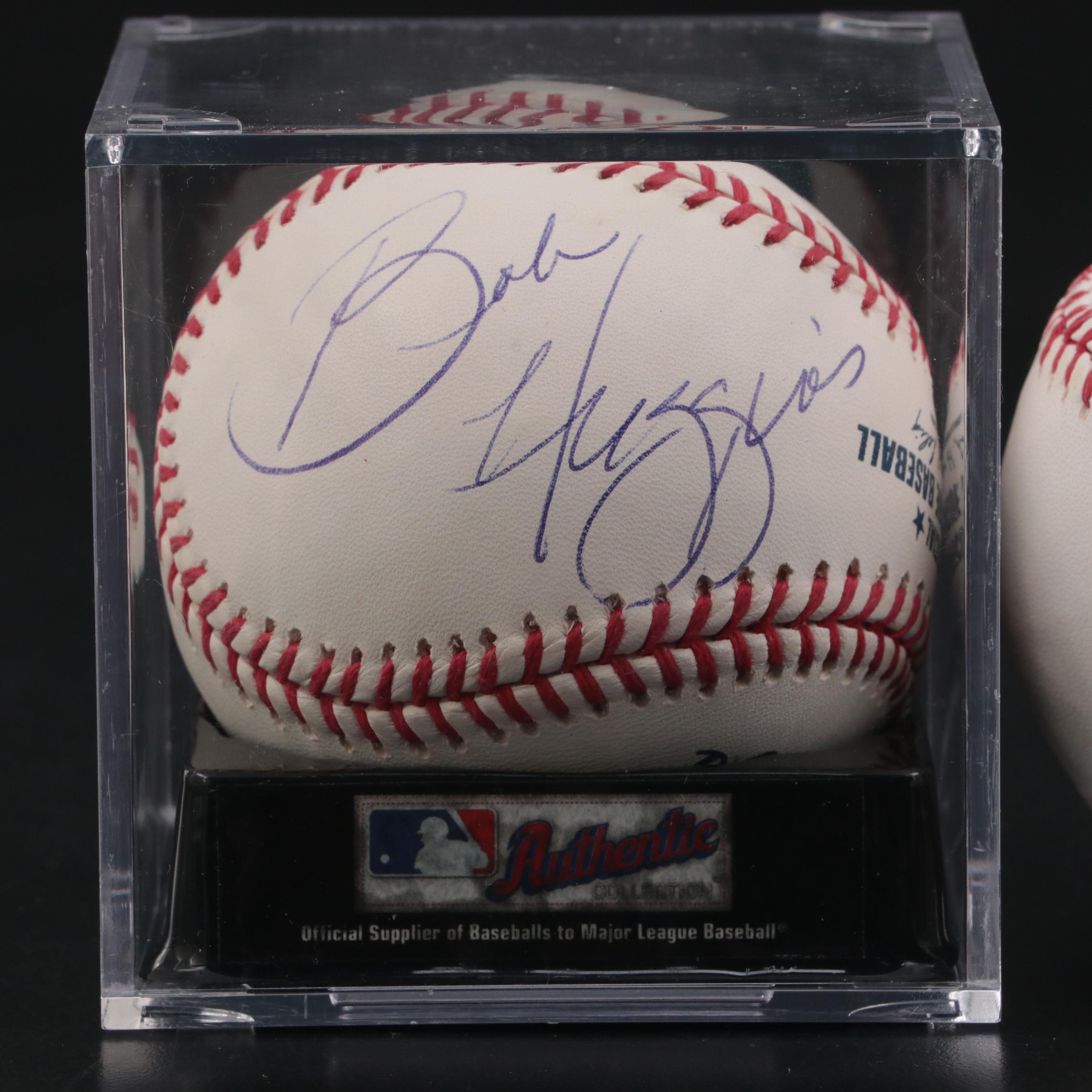 NCAA Coaches Bob Huggins and Tom Crean Signed Rawlings Major League Baseballs
