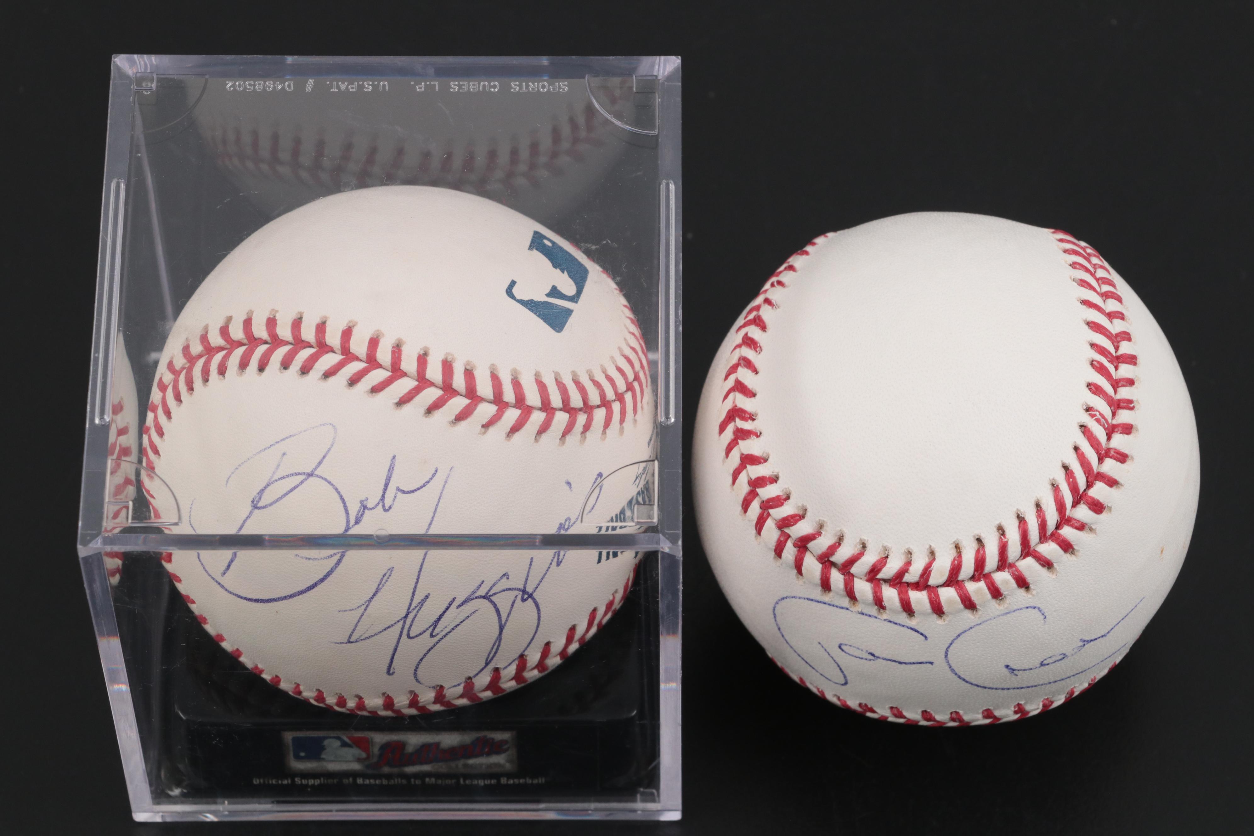 NCAA Coaches Bob Huggins and Tom Crean Signed Rawlings Major League Baseballs