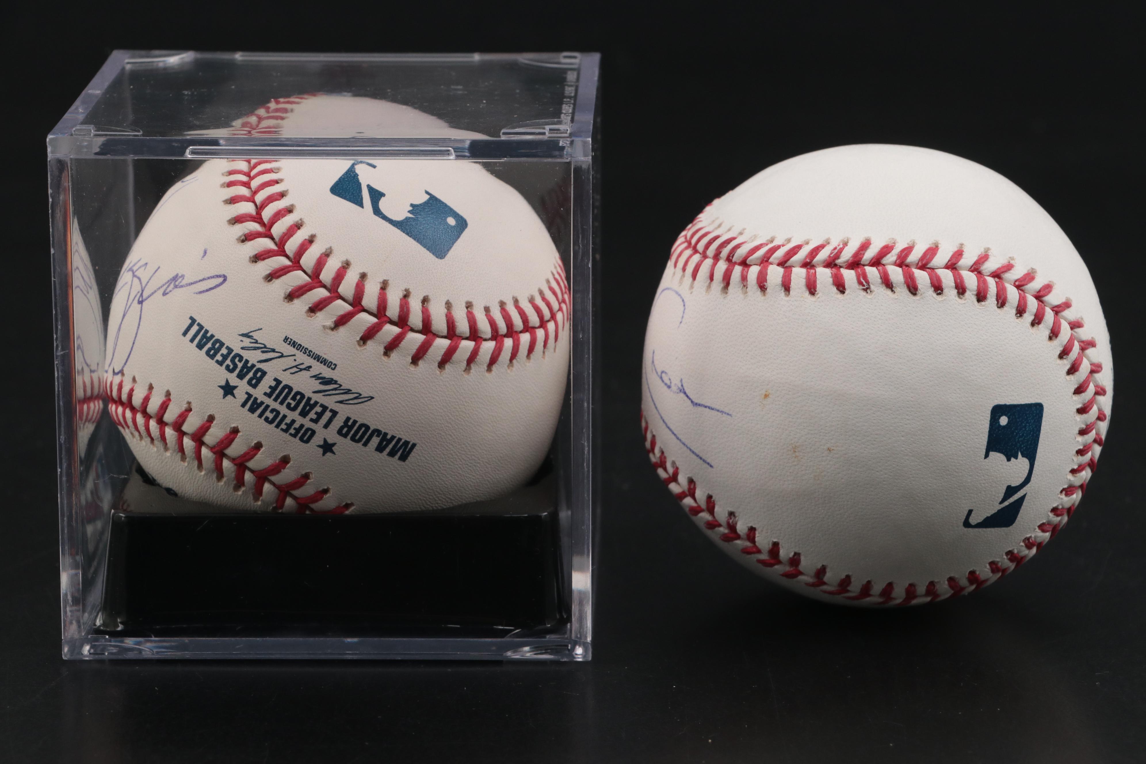 NCAA Coaches Bob Huggins and Tom Crean Signed Rawlings Major League Baseballs