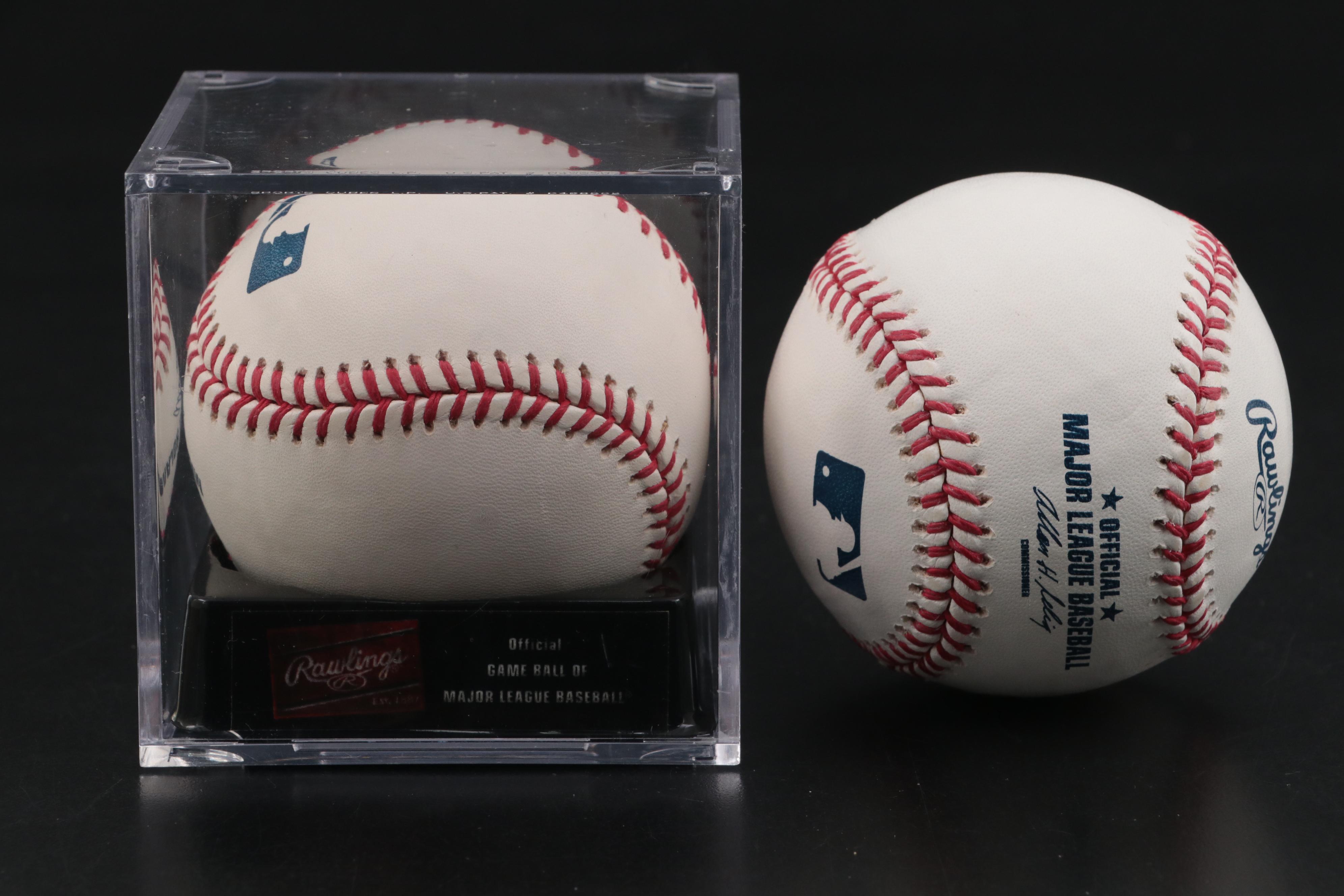 NCAA Coaches Bob Huggins and Tom Crean Signed Rawlings Major League Baseballs