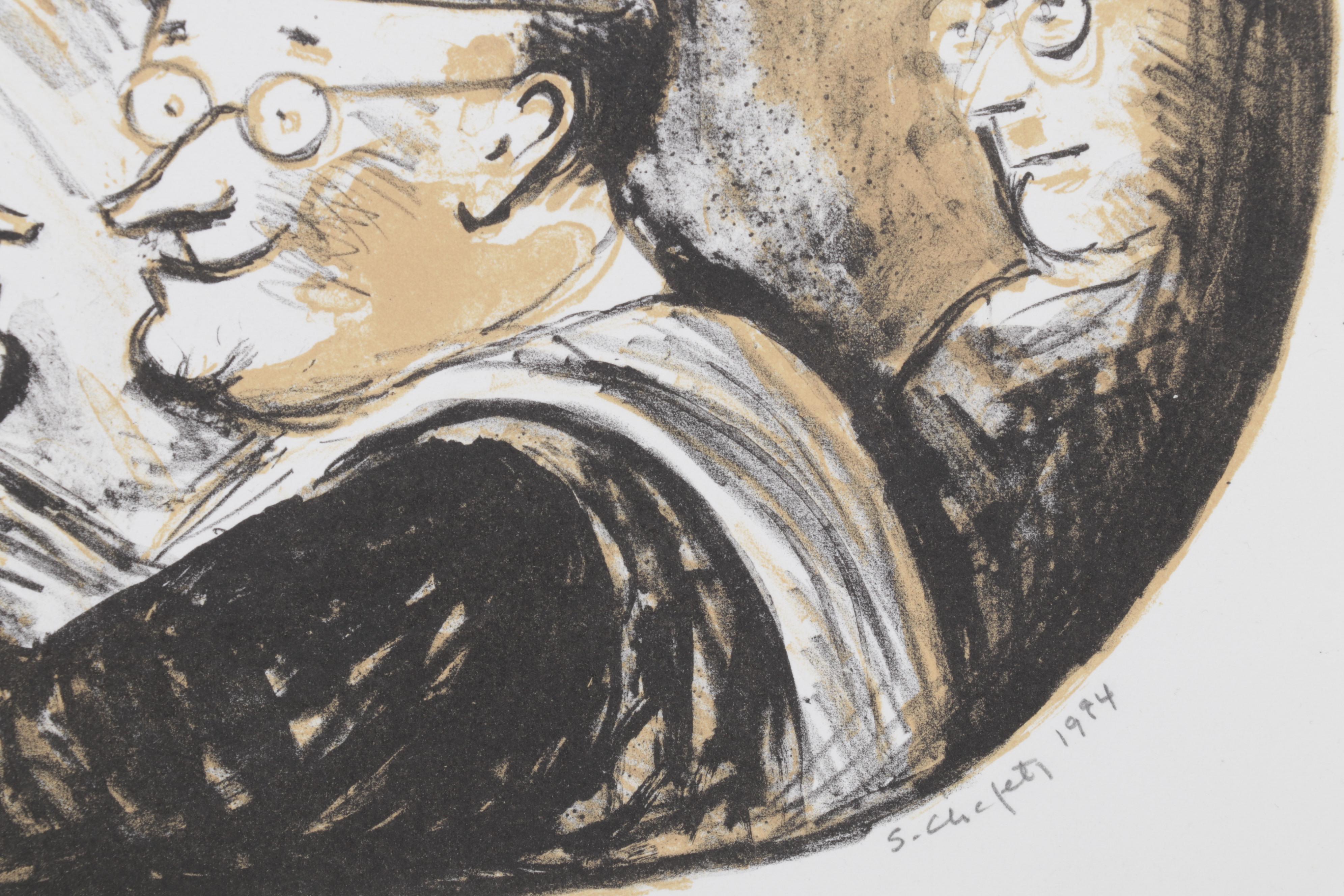 Sidney Chafetz Color Lithograph "The Mirror," 1994