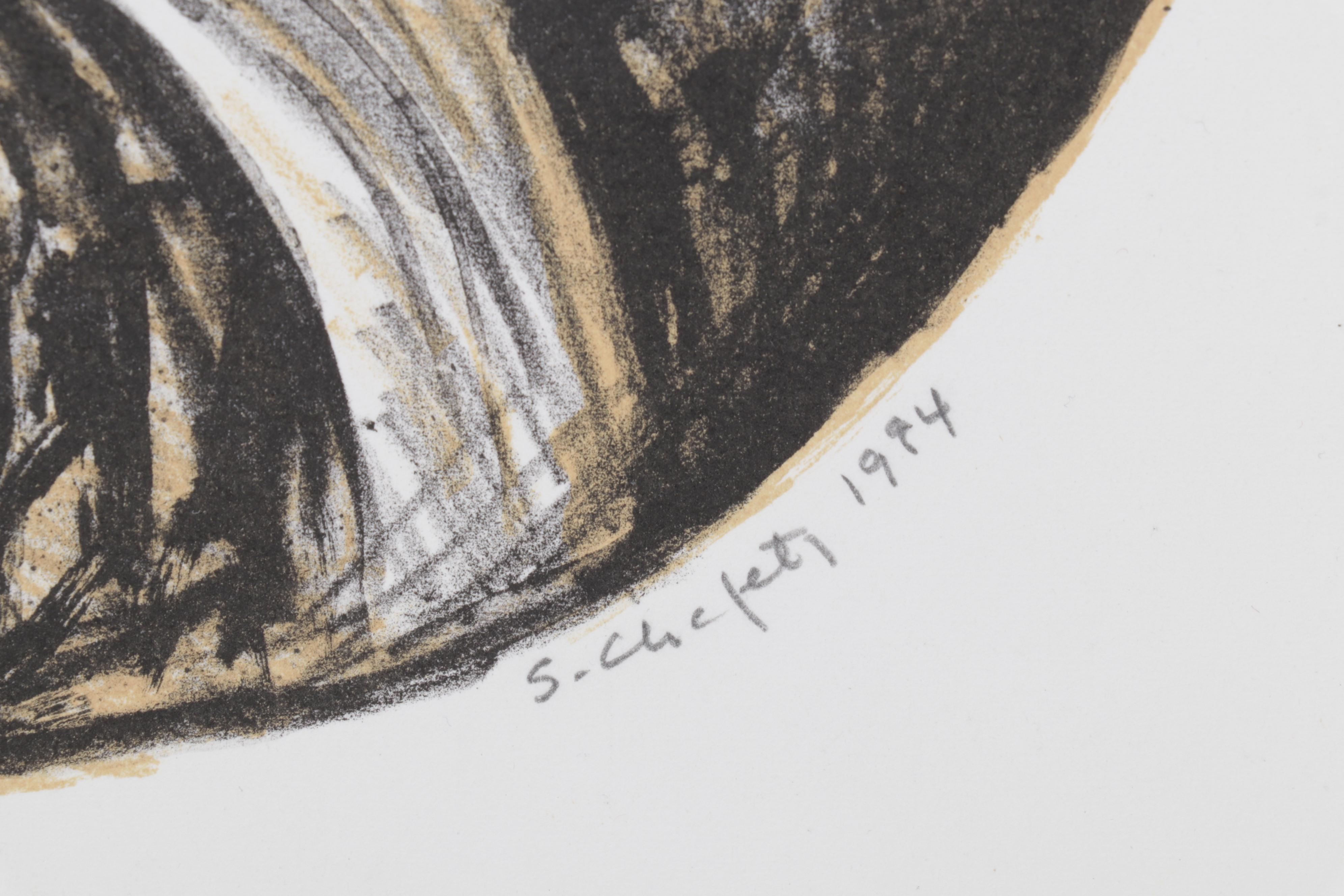 Sidney Chafetz Color Lithograph "The Mirror," 1994