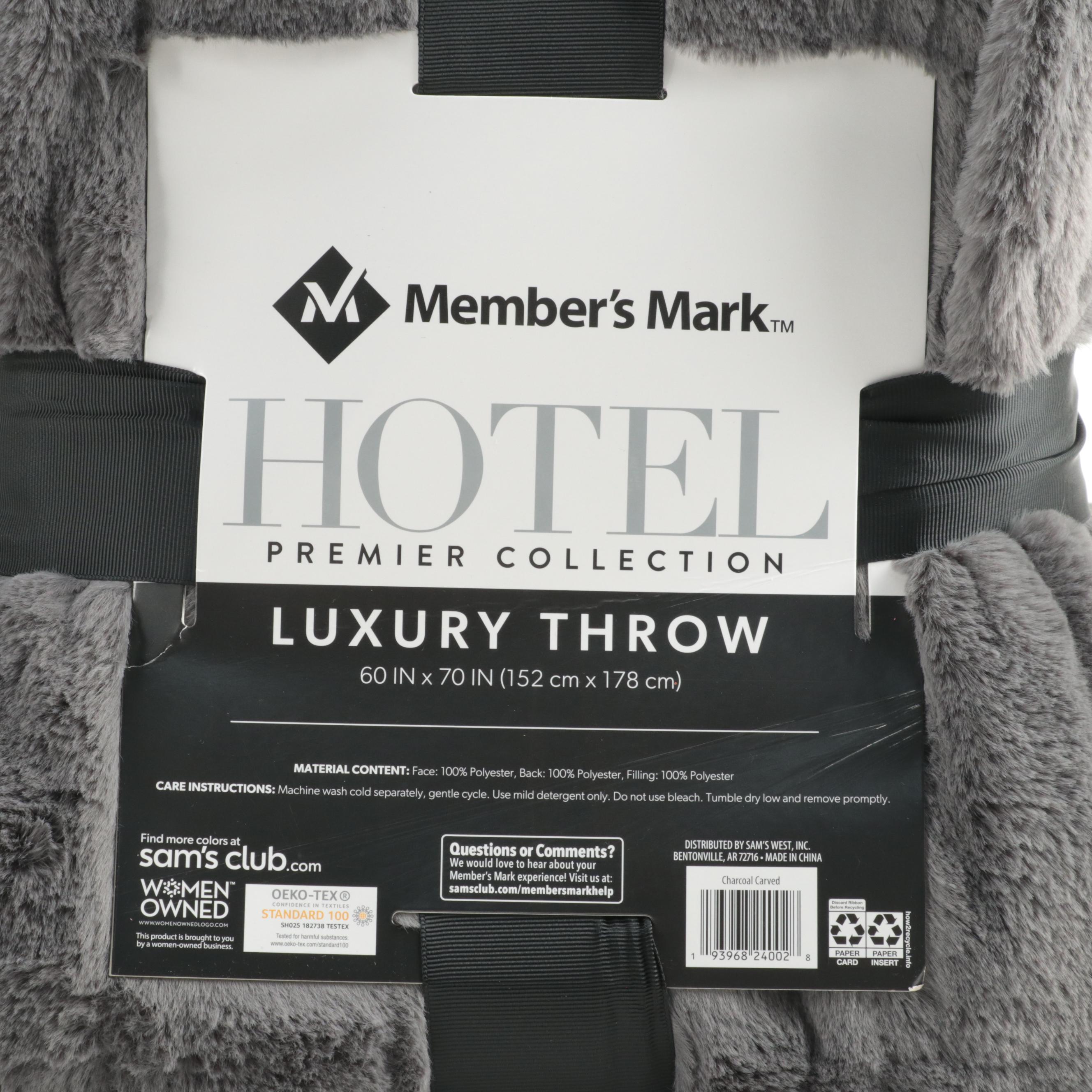 Member's Mark Hotel Premier Collection Luxury Throw in Carved Charcoal