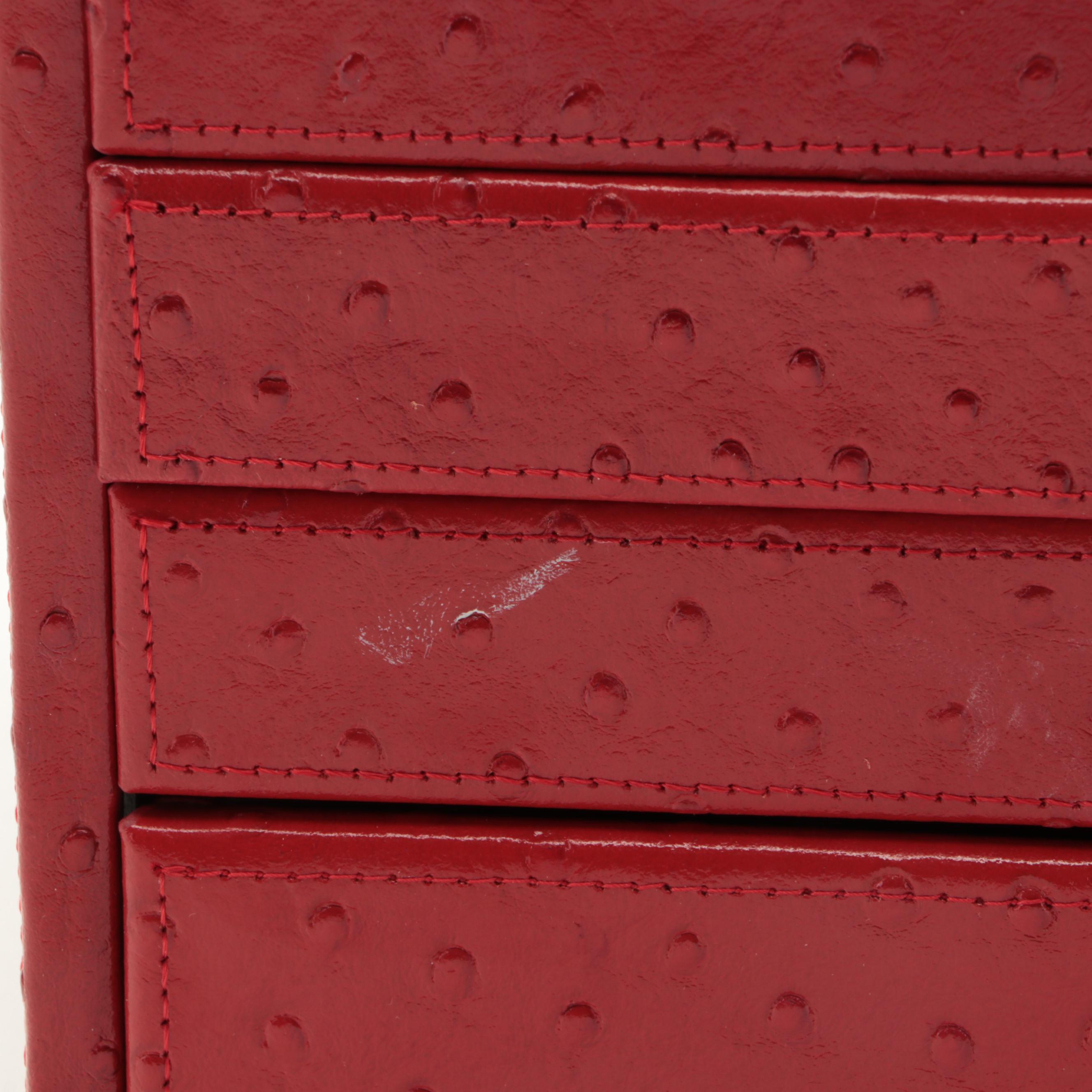 Bey-Berk Leather-Covered Jewelry Chest