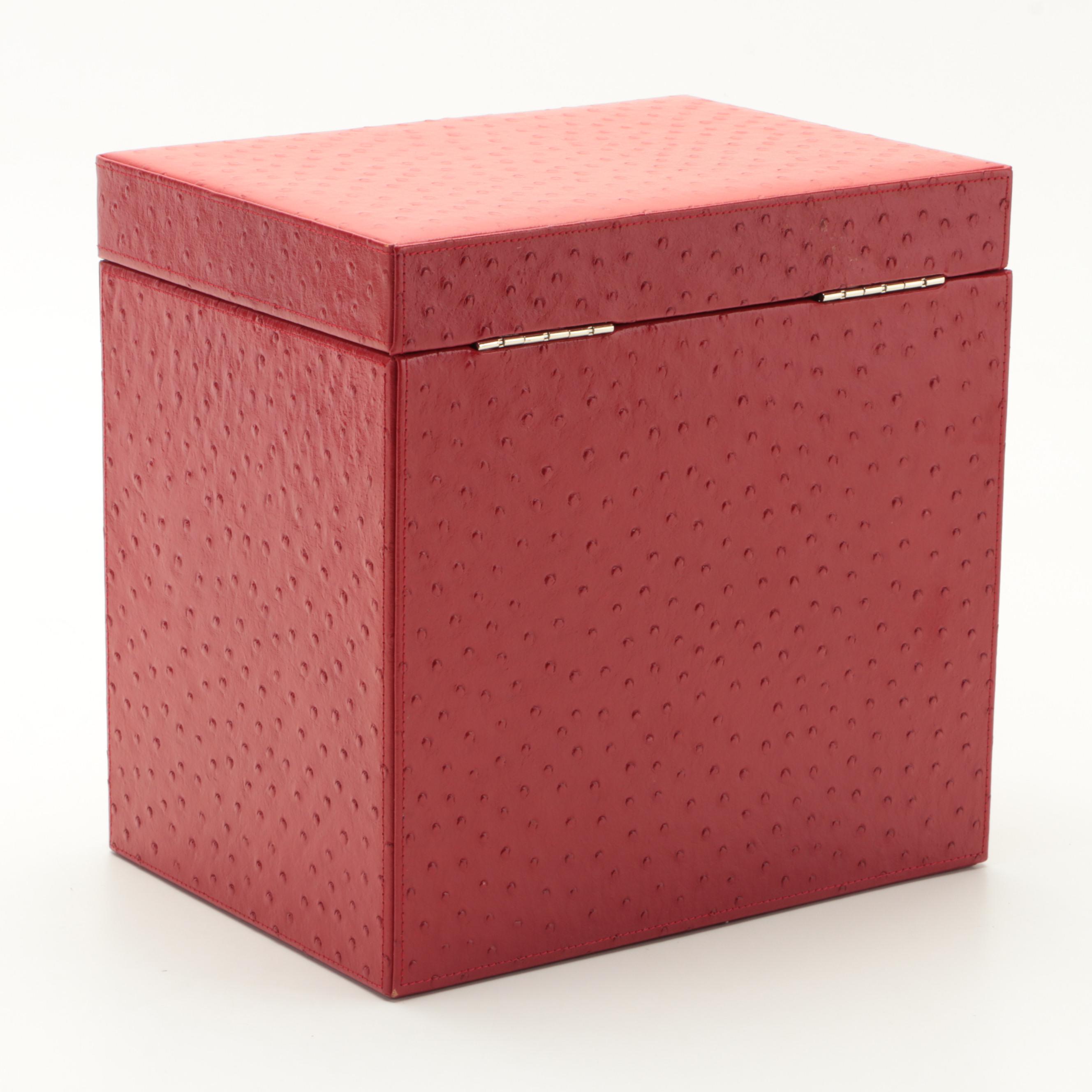 Bey-Berk Leather-Covered Jewelry Chest