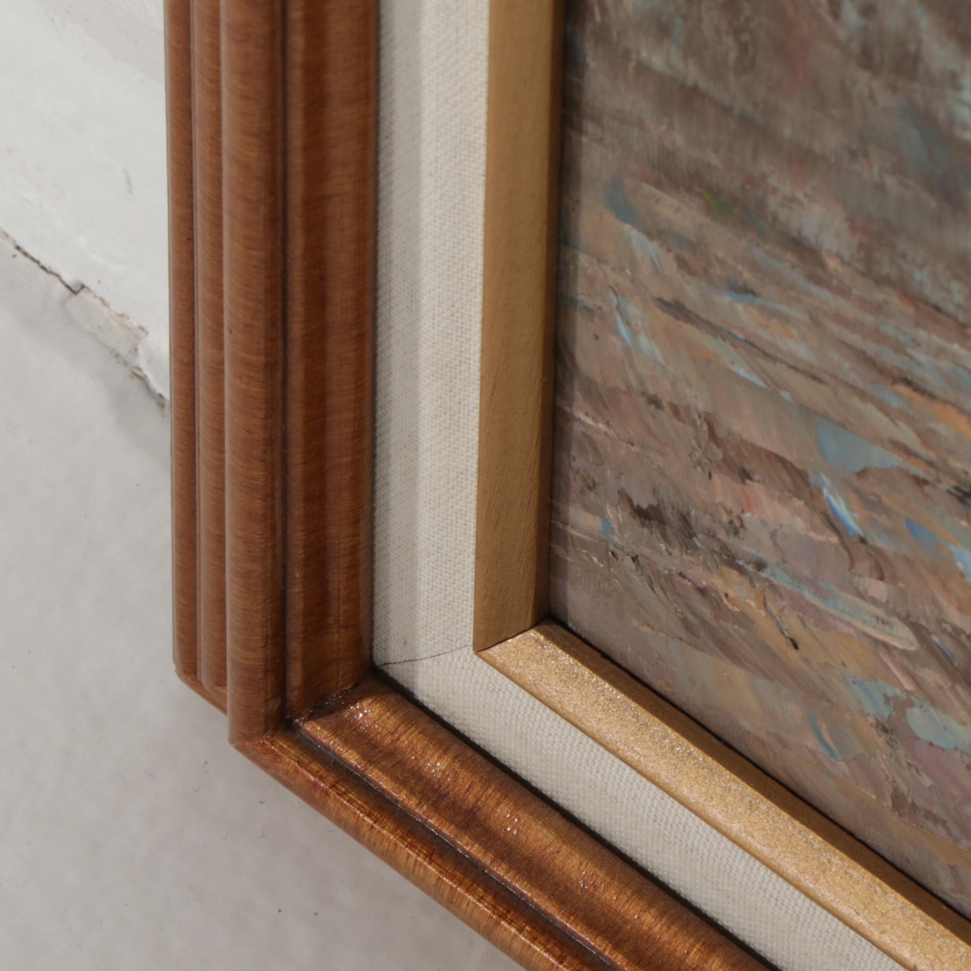 European City Street Oil Painting, 21st Century