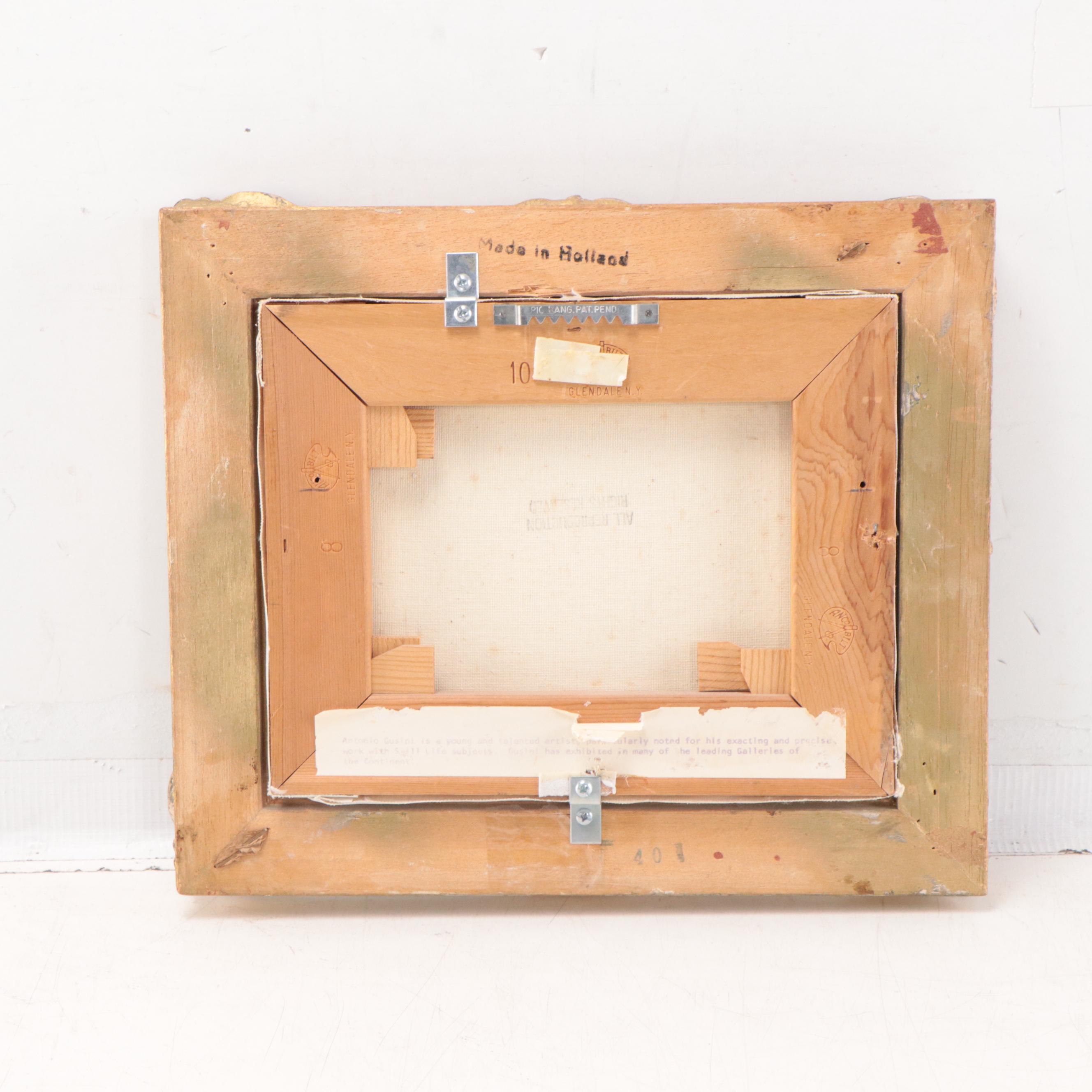 Antonio Gusini Oil Painting of Fruit Still Life