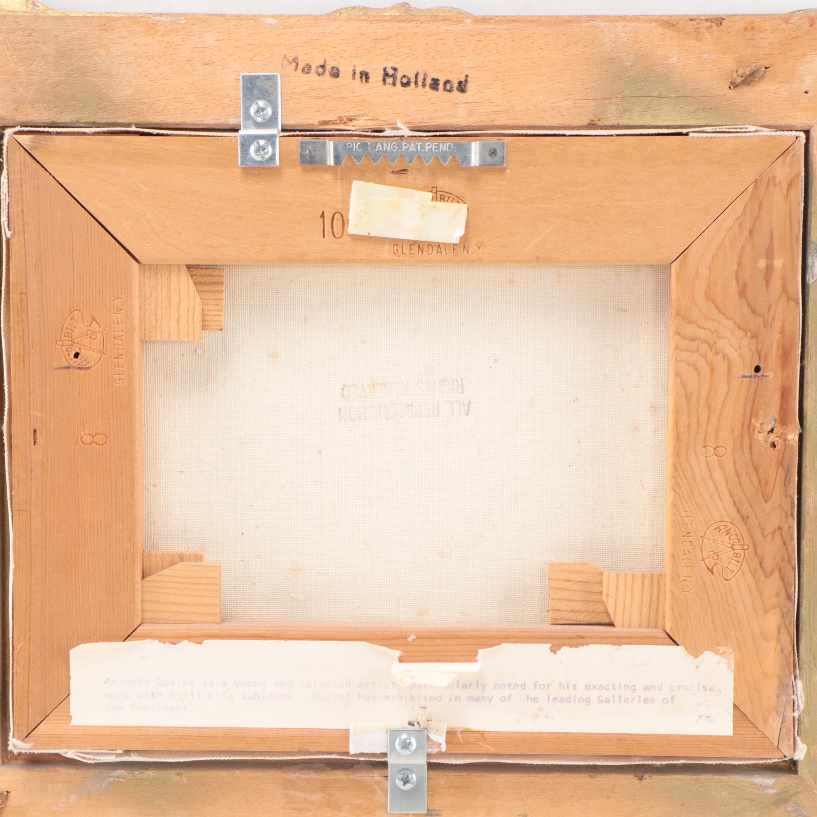 Antonio Gusini Oil Painting of Fruit Still Life