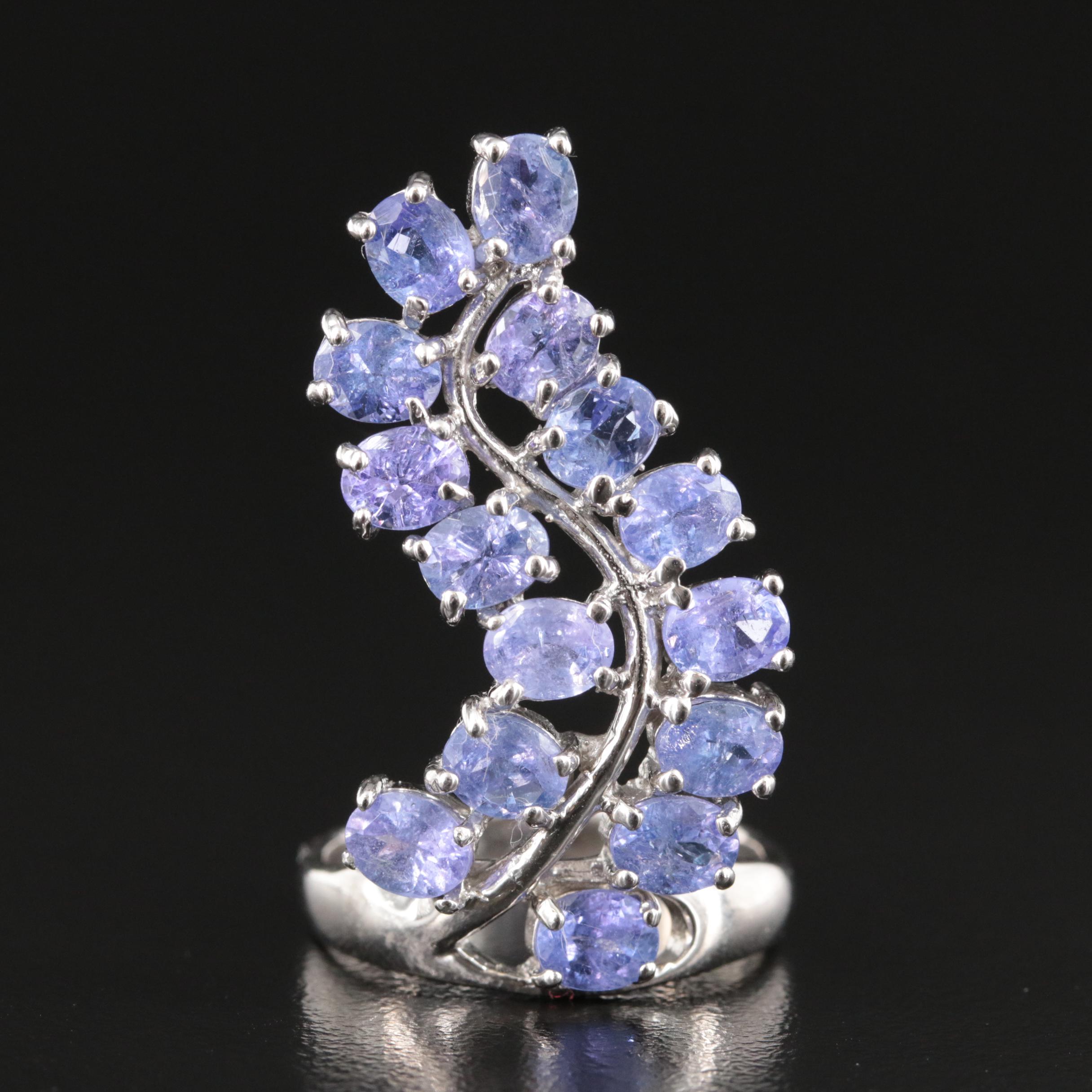 Sterling Tanzanite Foliate Ring