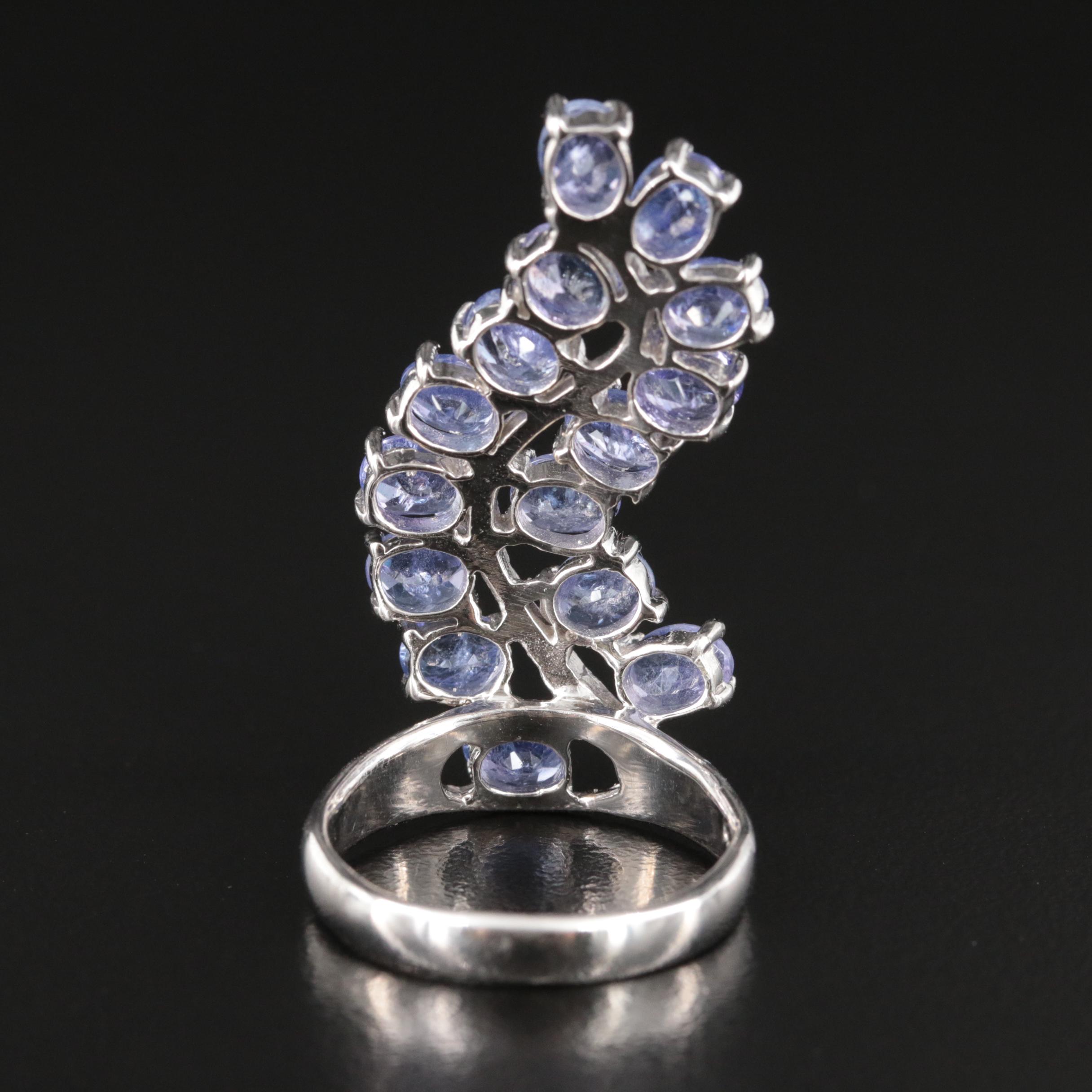 Sterling Tanzanite Foliate Ring