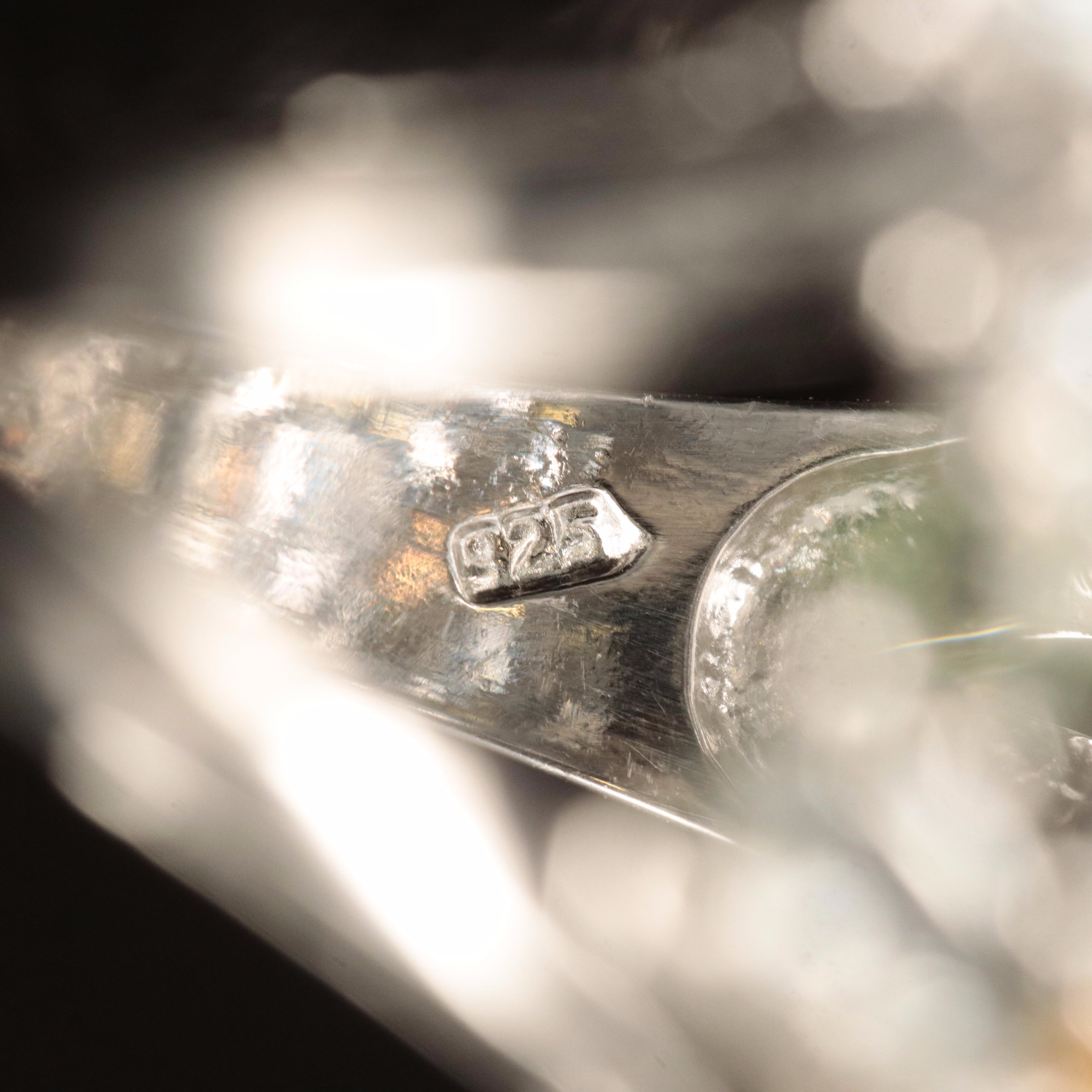 Sterling Aquamarine and Sapphire Flower Ring