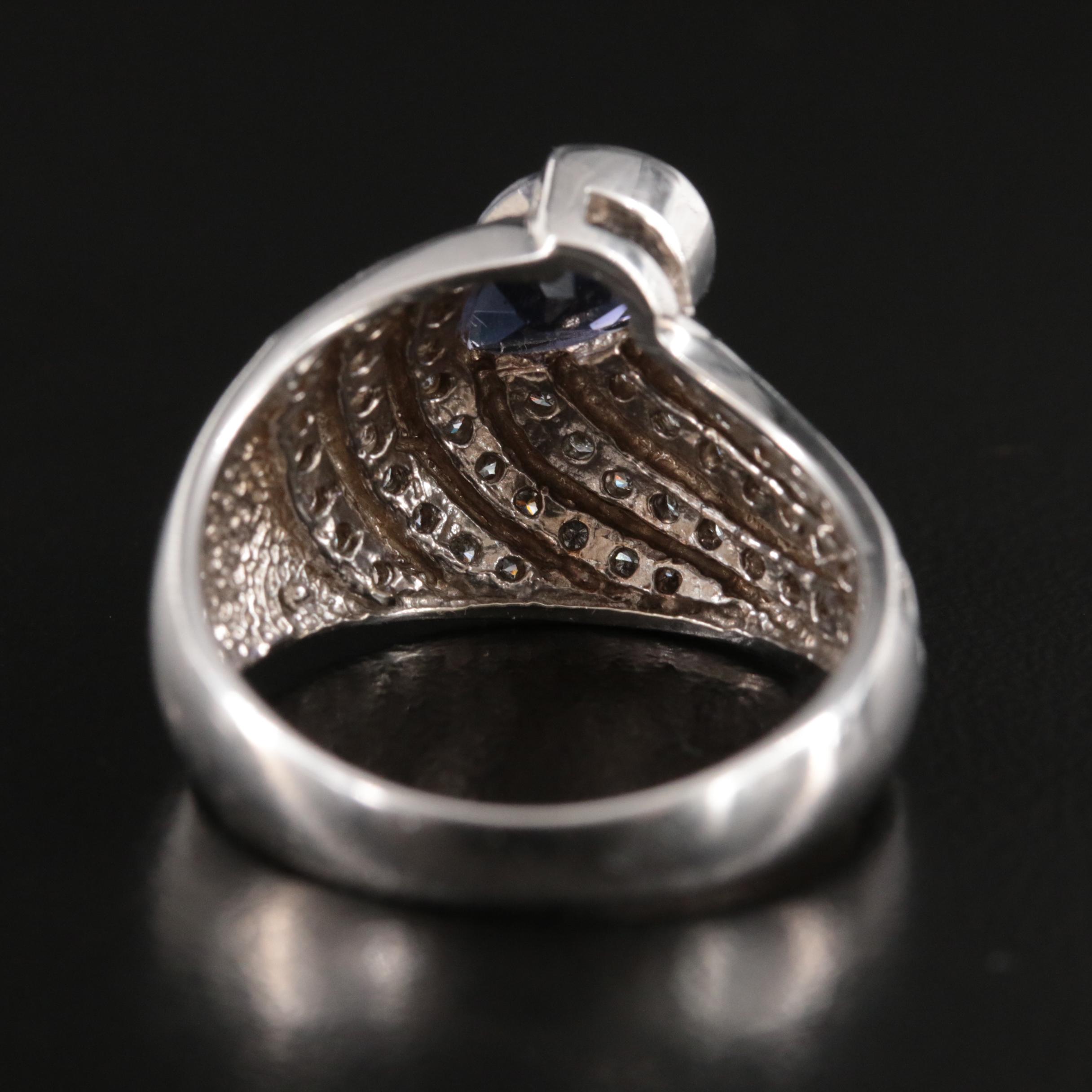 14K Iolite and Diamond Ring