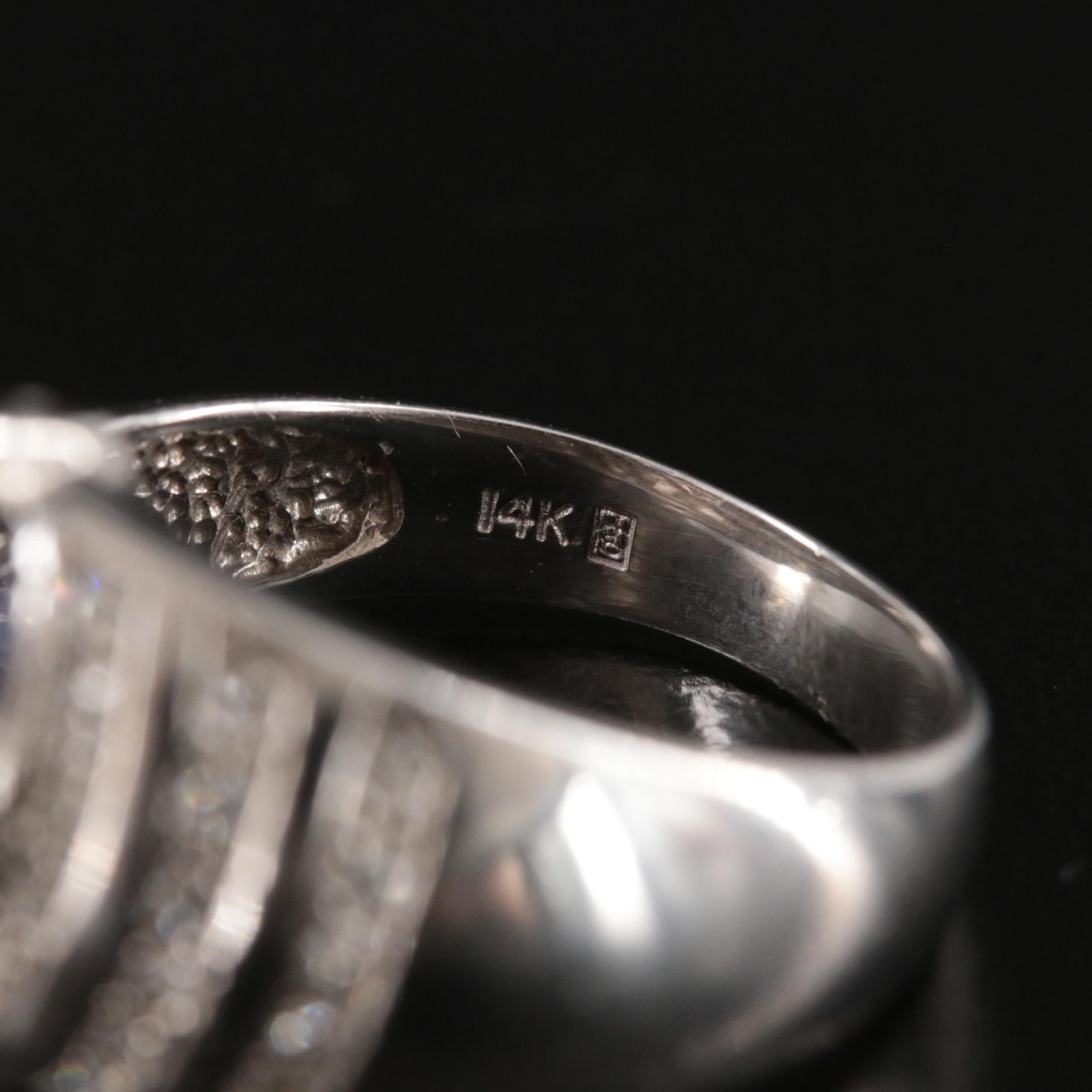 14K Iolite and Diamond Ring