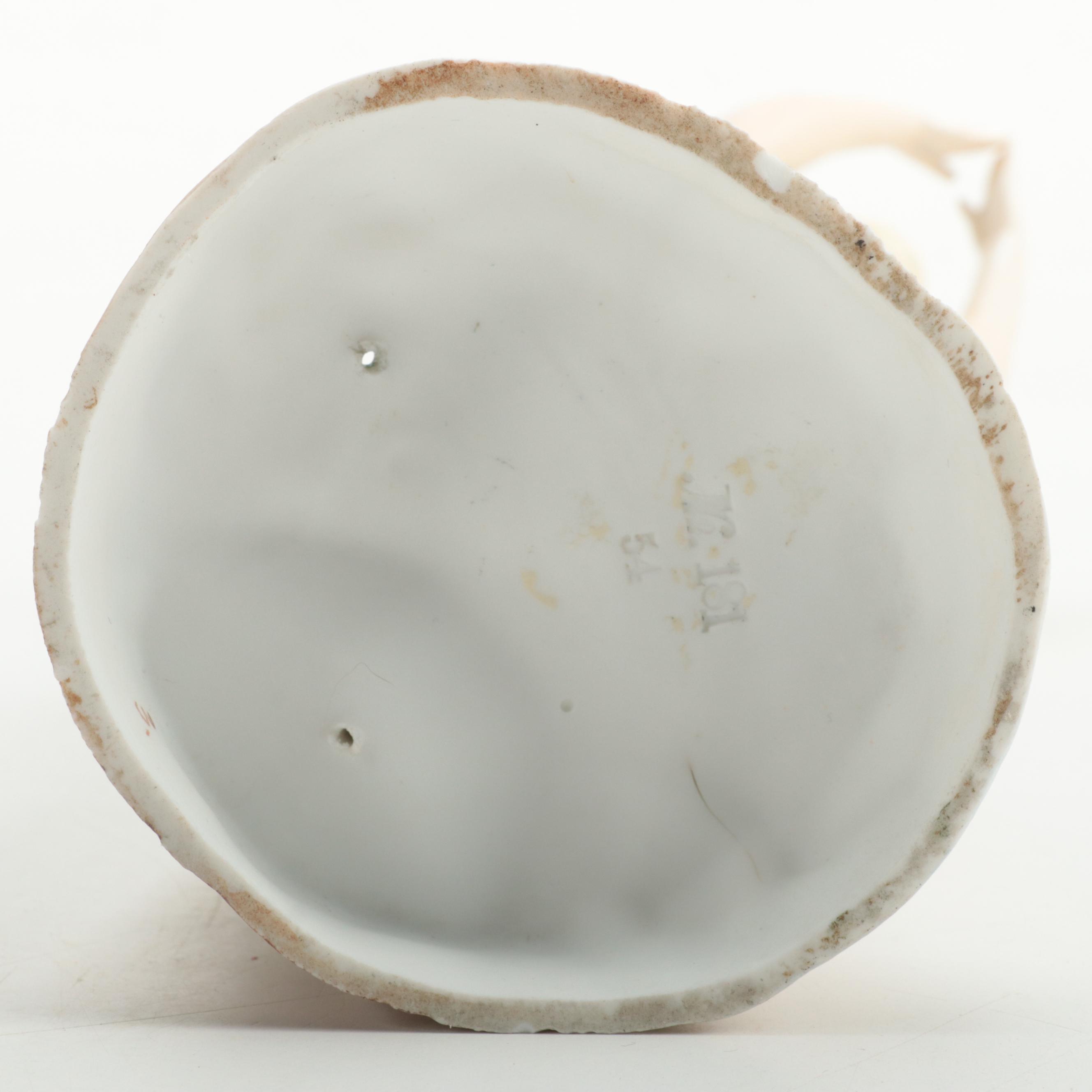 Late Victorian Painted Bisque Female Swimmer Figurine