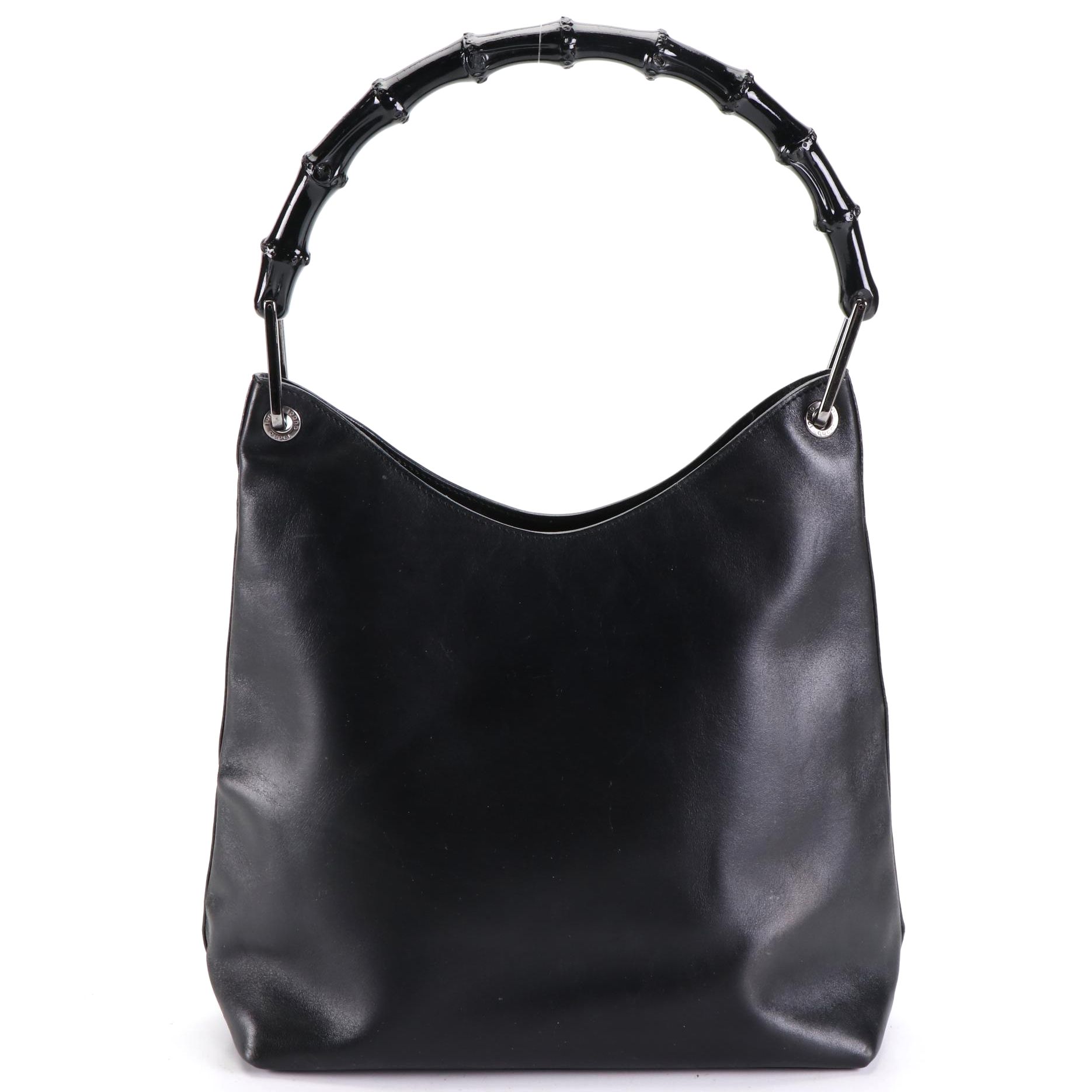 Gucci Leather Handbag with Bamboo Handle