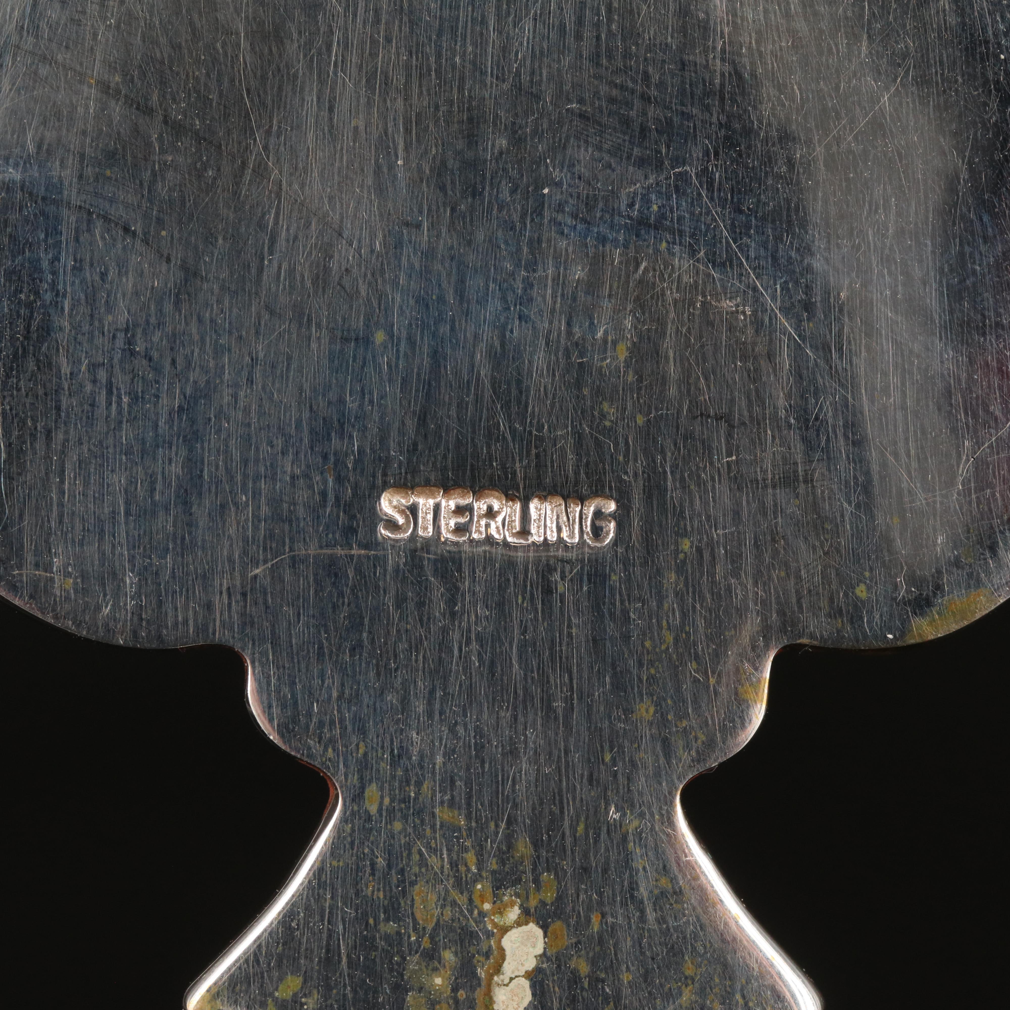 Sterling Skull and Spade Inlay Pendant