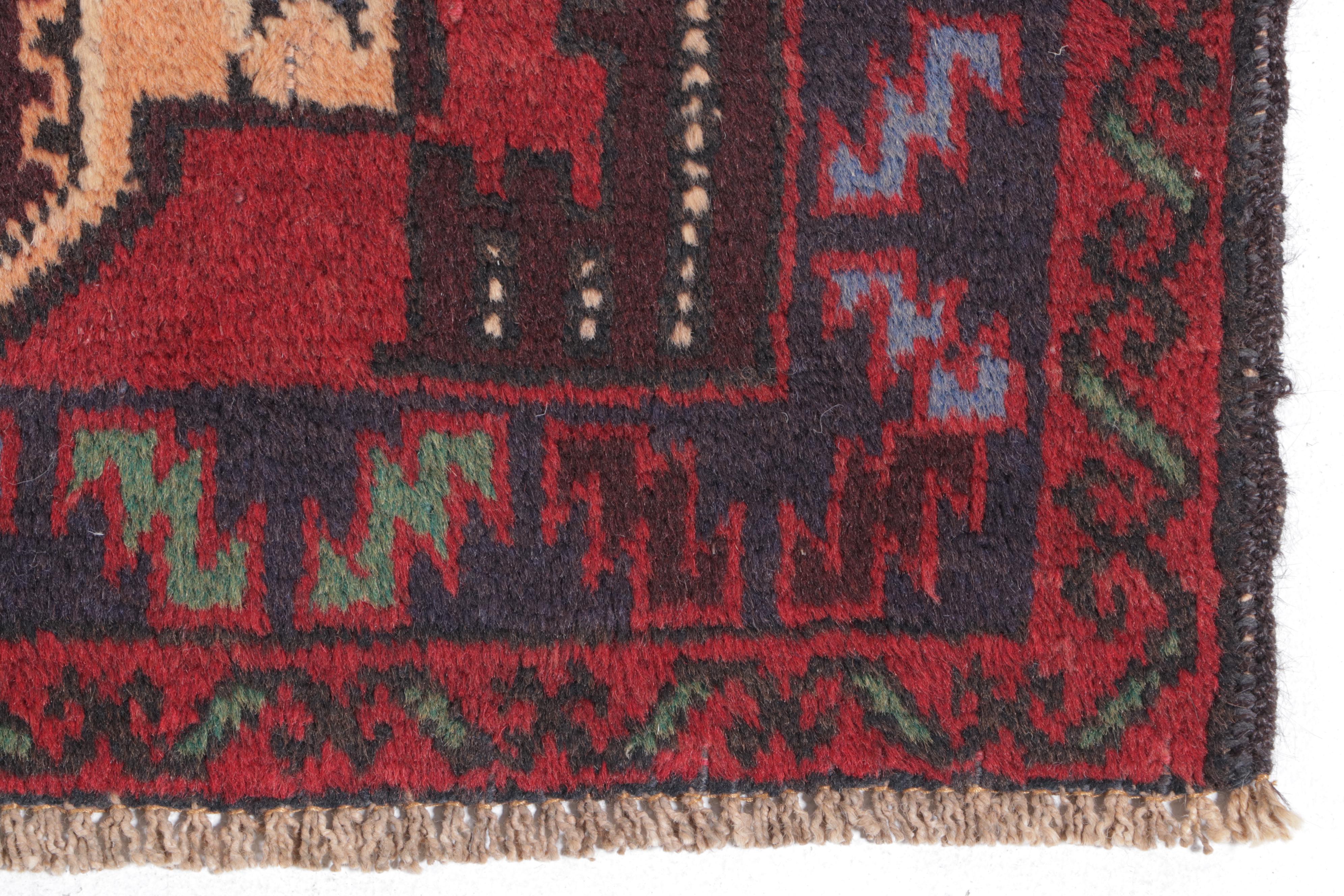 3'1 x 4'9 Hand-Knotted Afghan Taimani Accent Rug