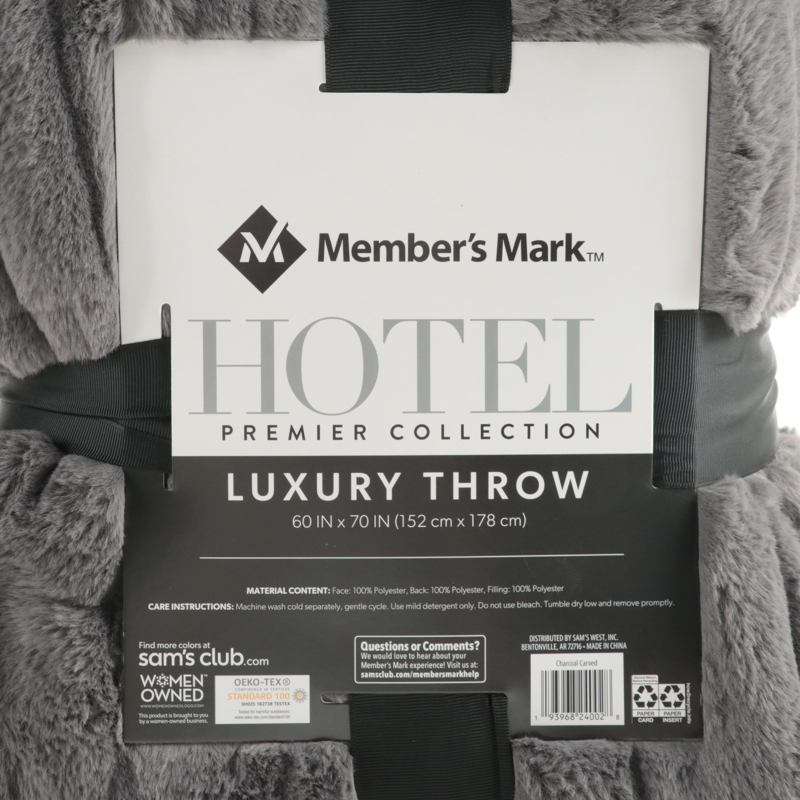 Member's Mark Hotel Premier Collection Luxury Throw in Carved Charcoal