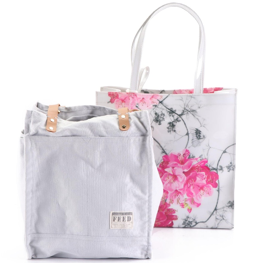 Ted Baker and FEED Floral and Canvas Tote Bags