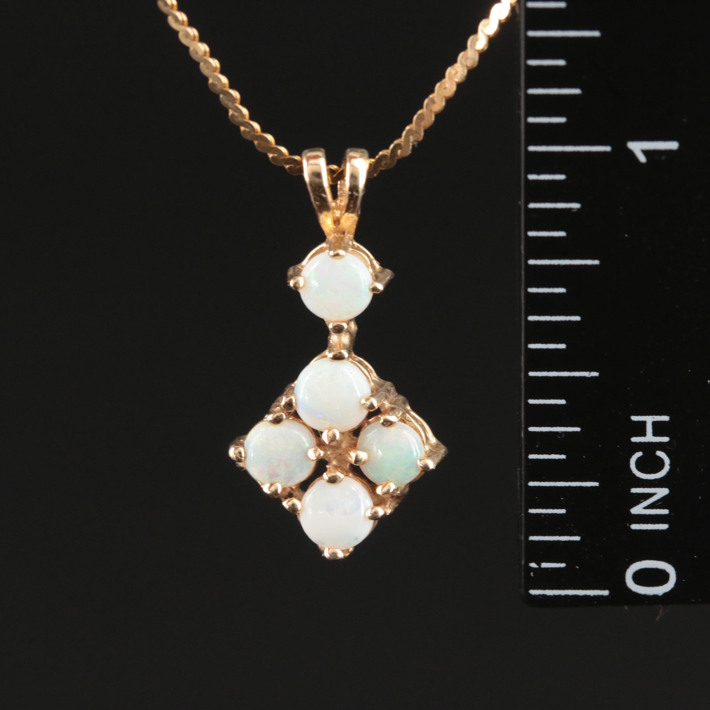 14K Opal Pendant Necklace